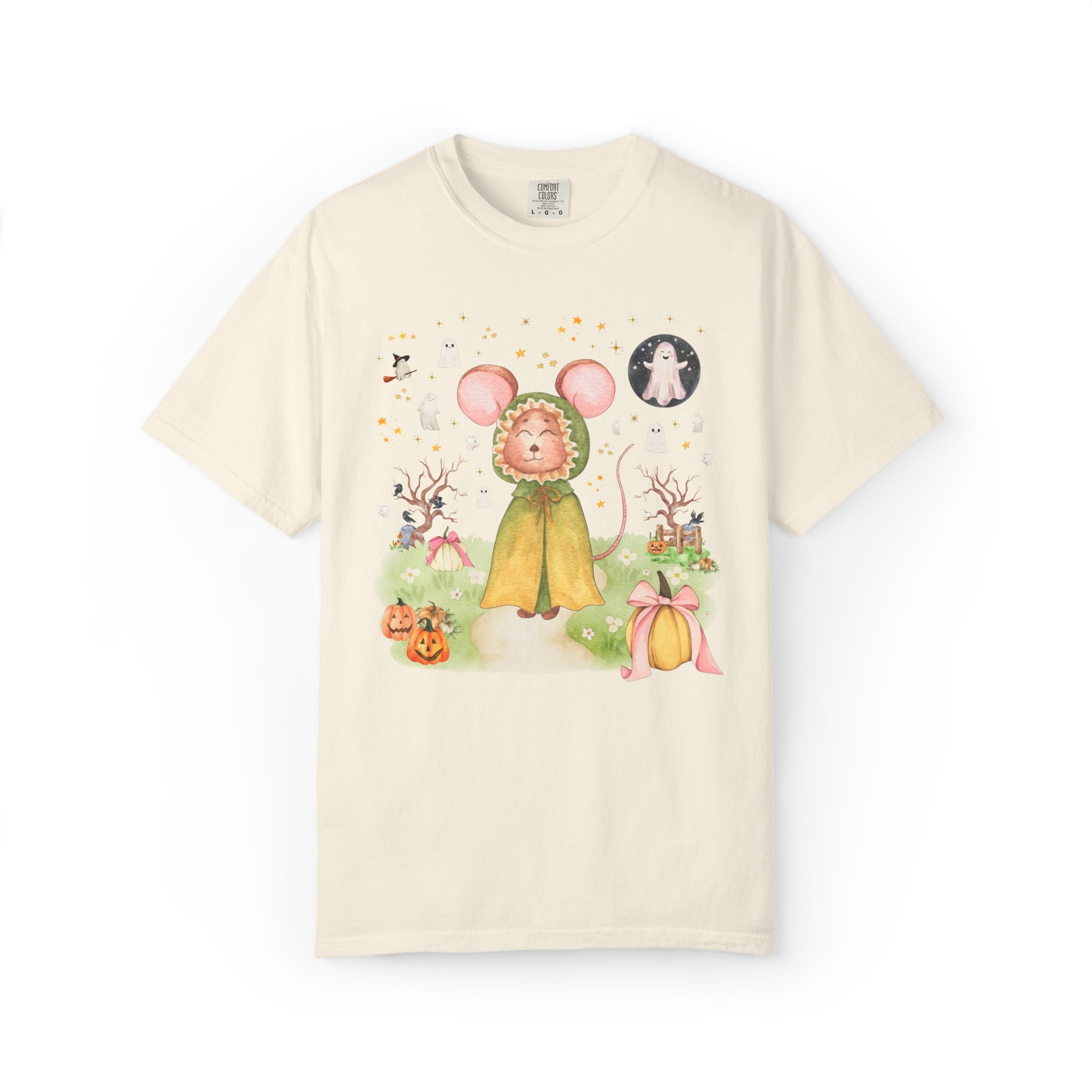 Spooky Season Mouse T-Shirt for Animal Lover, Silly Goblincore Halloween Tee Shirt for Teacher or Mom, 90s Aesthetic Goblincore Fall Tee