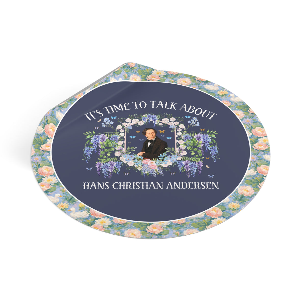 It's Time to Talk About Hans Christian Andersen European Folklore and Fairy Tale Bookish Sticker: Colorful Maximalist Book Lover Sticker Gift