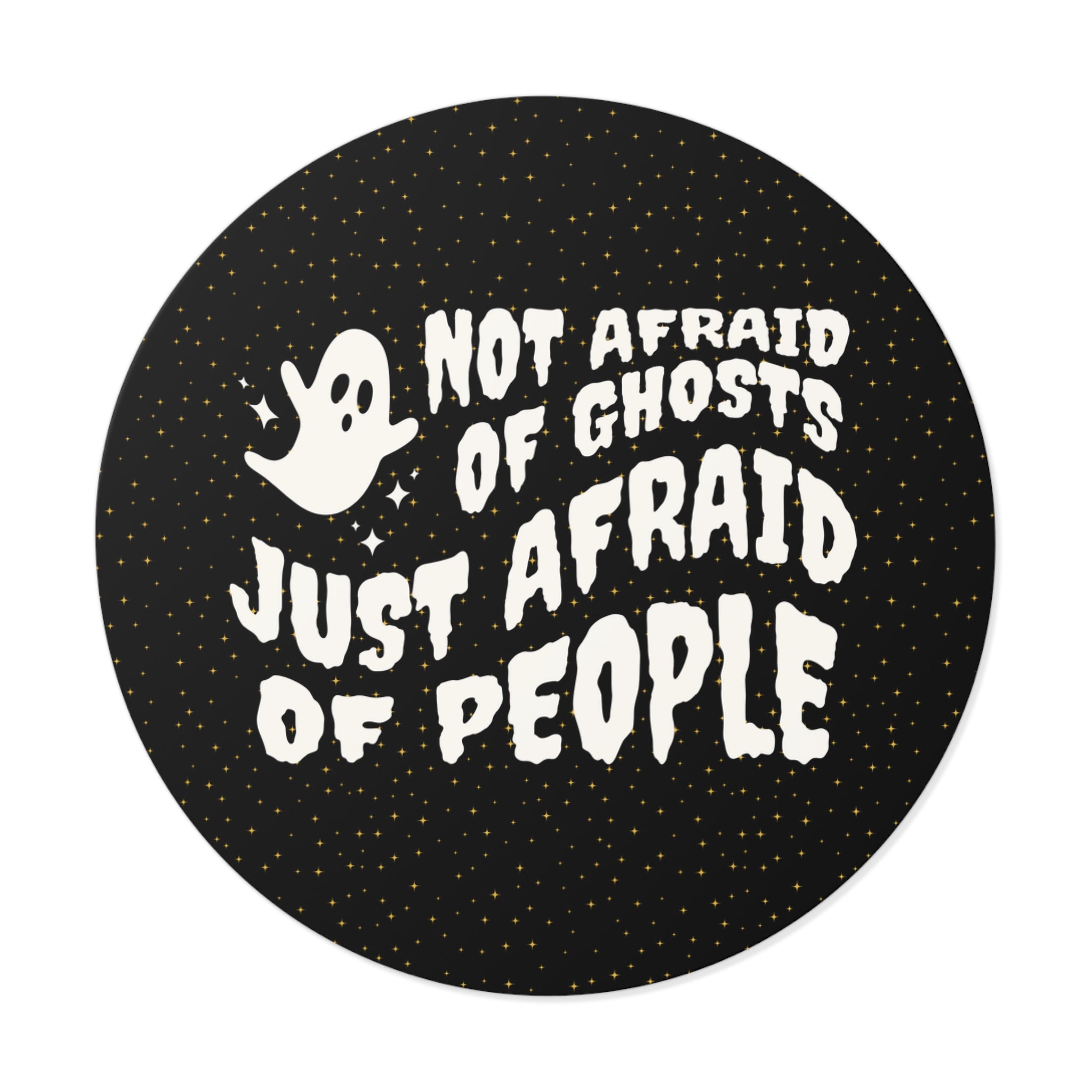 Funny Halloween Ghost Sticker for Spooky Season: Afraid of People, Cute Retro Ghost Sticker for History Teacher or Anxious Introvert