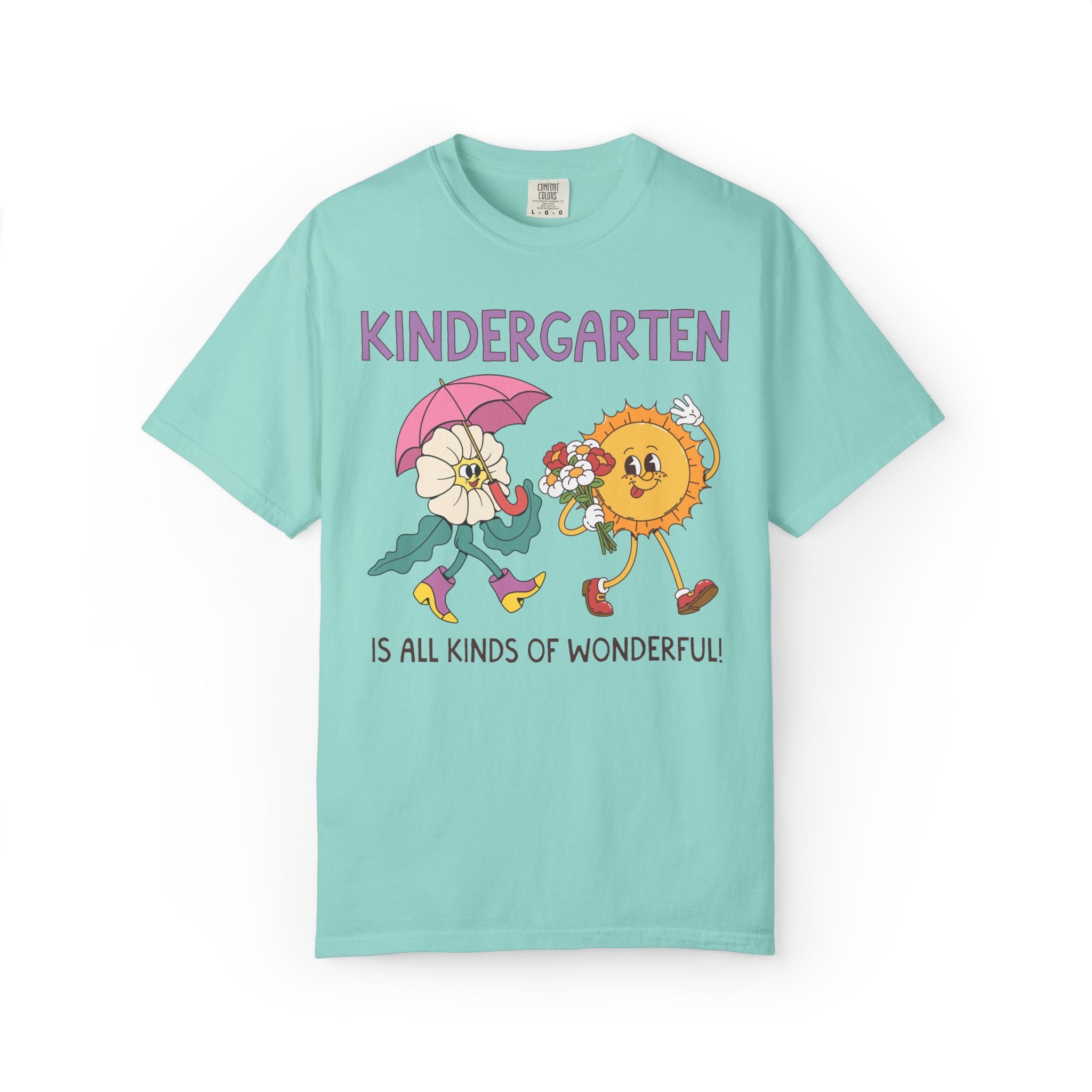 Kindergarten is All Kinds of Wonderful Teacher Team Tee Shirt for Back to School: Cute New School Year T-Shirt, First Year Teacher or Para