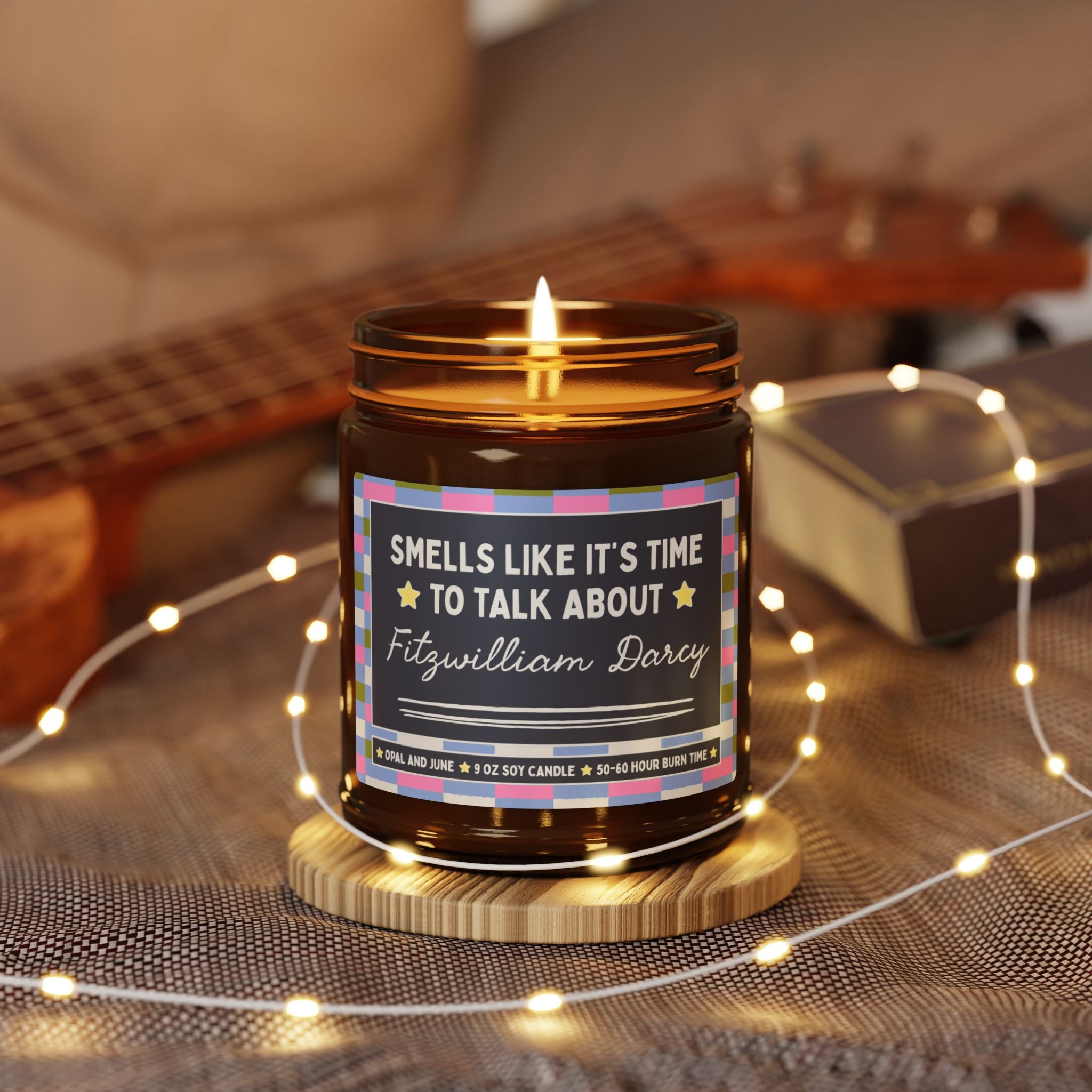 Smells Like It's Time to Talk About Fitzwilliam Darcy: 9 Oz Soy Candle | Classic Literature Pride and Prejudice Jane Austen Gift for Reader