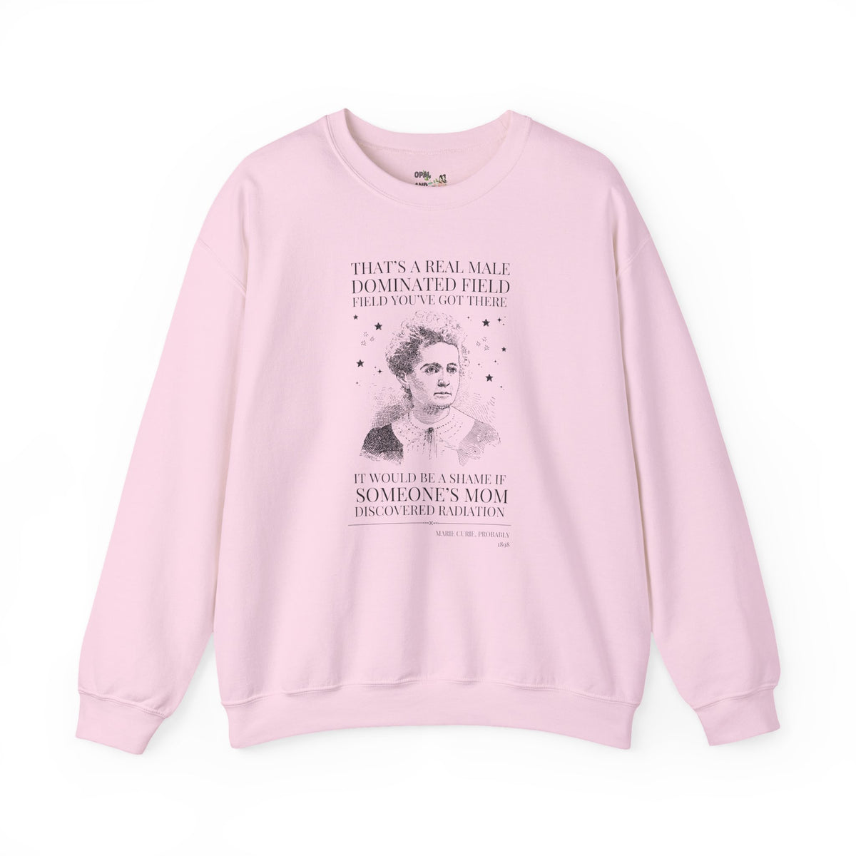 Marie Curie Science Teacher Sweatshirt: Women's History Month Crewneck, Physical Science, Chemistry Major Sweatshirt with Stars, World History