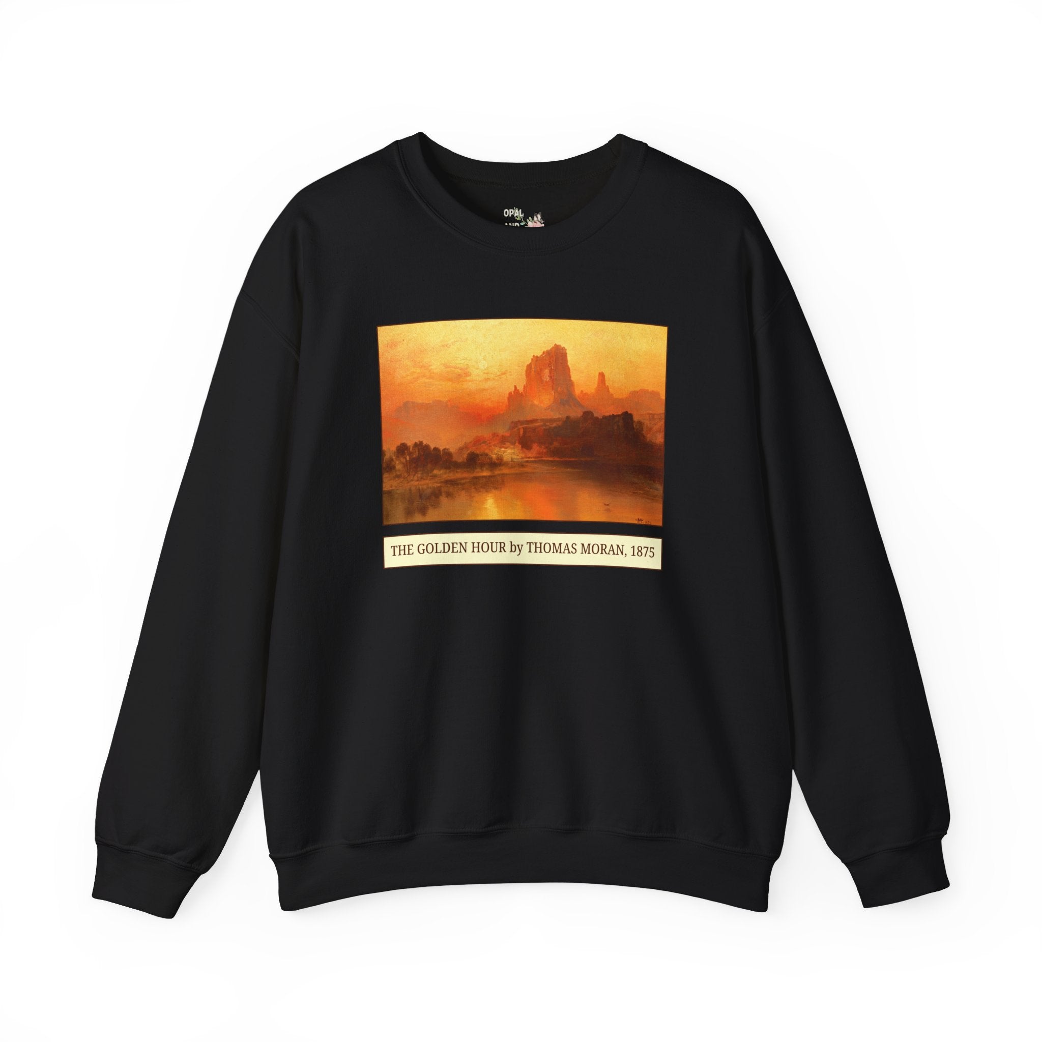 The Golden Hour Painting by Thomas Moran Sweatshirt, Landscape Painting of Wyoming, 19th Century Art History Painting with Sunset, Hiking Lover Gift