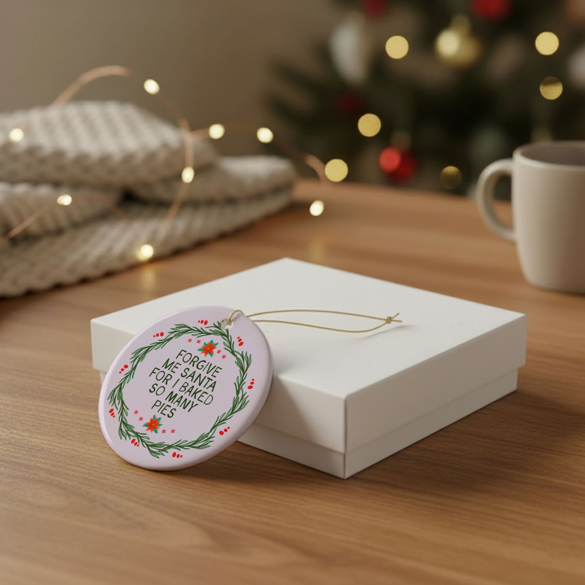 Forgive Me Santa For I Baked So Many Pies Holiday Ornament: Cute Baking Gift for Pastry Chef or Sister Who Loves Baking Pies
