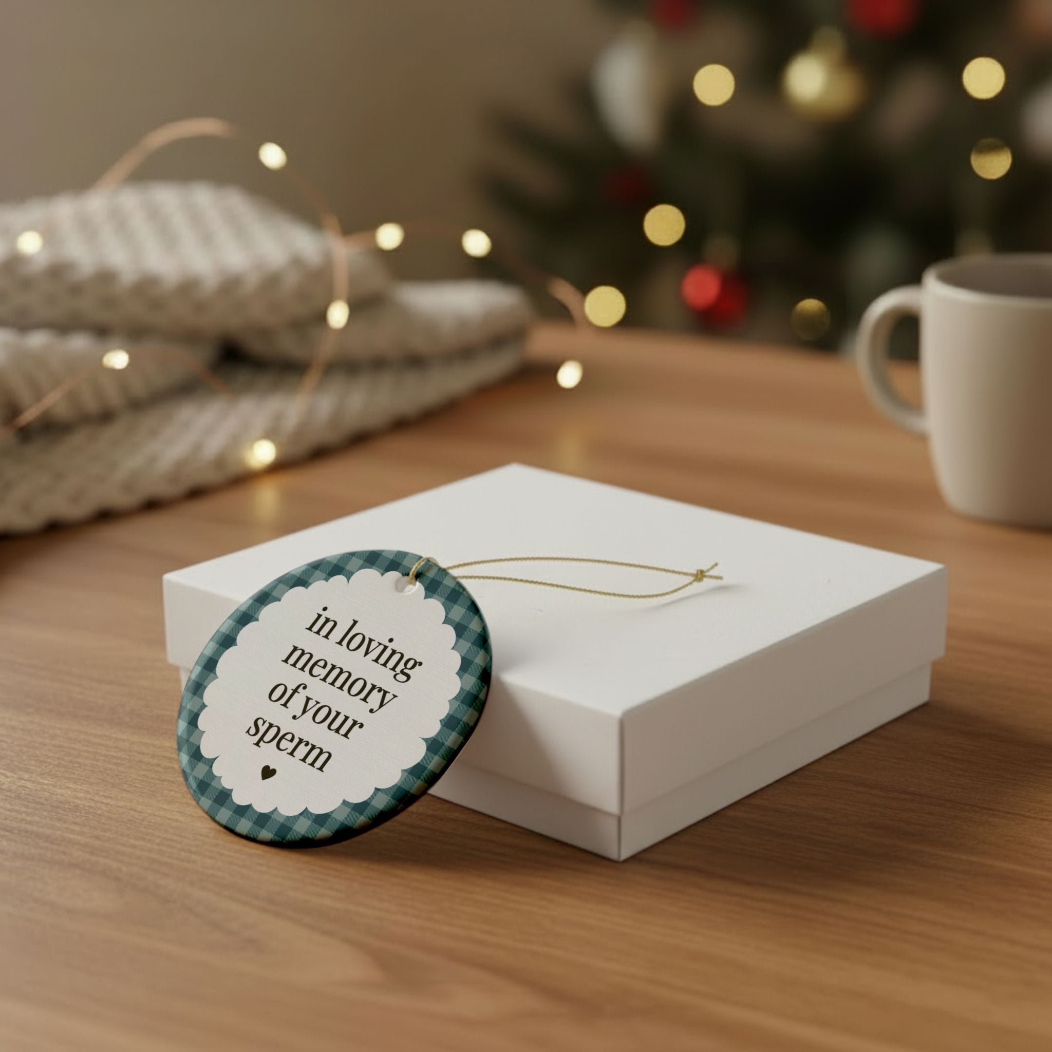 Funny Vasectomy Gift for Husband or Boyfriend Getting a Vasectomy: In Loving Memory of Your Sperm, Silly Post Surgery Xmas Ornament