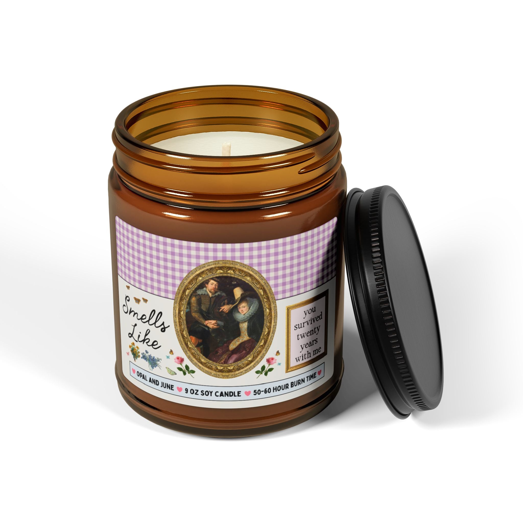 Twenty Year Anniversary Gift: Smells Like You Survived Twenty Years with Me Candle, Funny Art History Buff 9 Oz Soy Candle, Famous Painting