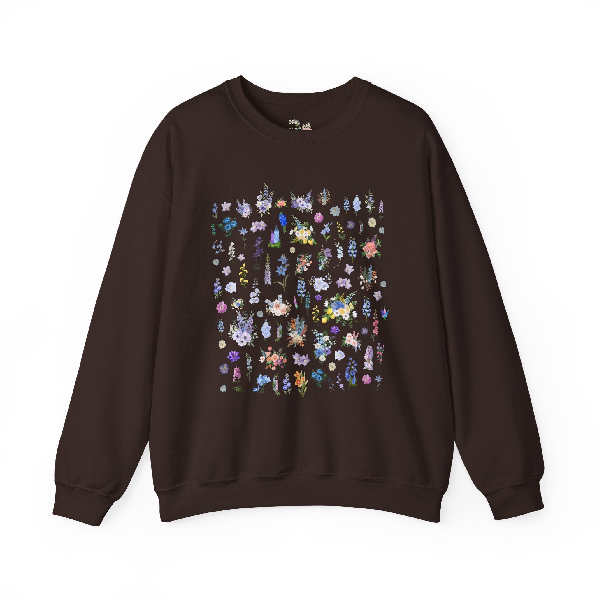 Delphinium Flower Sweatshirt for Mom Who Loves Flowers, July Birth Month Gift for Mother's Day, Cute Birthday Present for Daughter who Gardens
