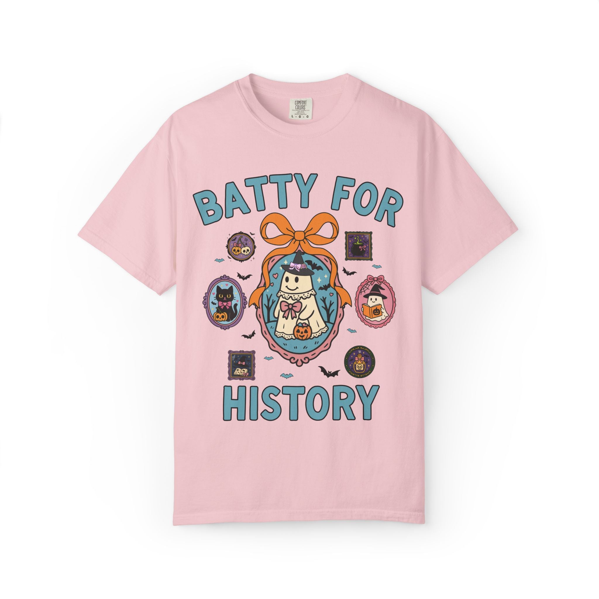 Batty for History Halloween History Buff T-Shirt with Cute Witchy Ghosts, Silly Spooky Season Historian T-Shirt for Fall or Halloween
