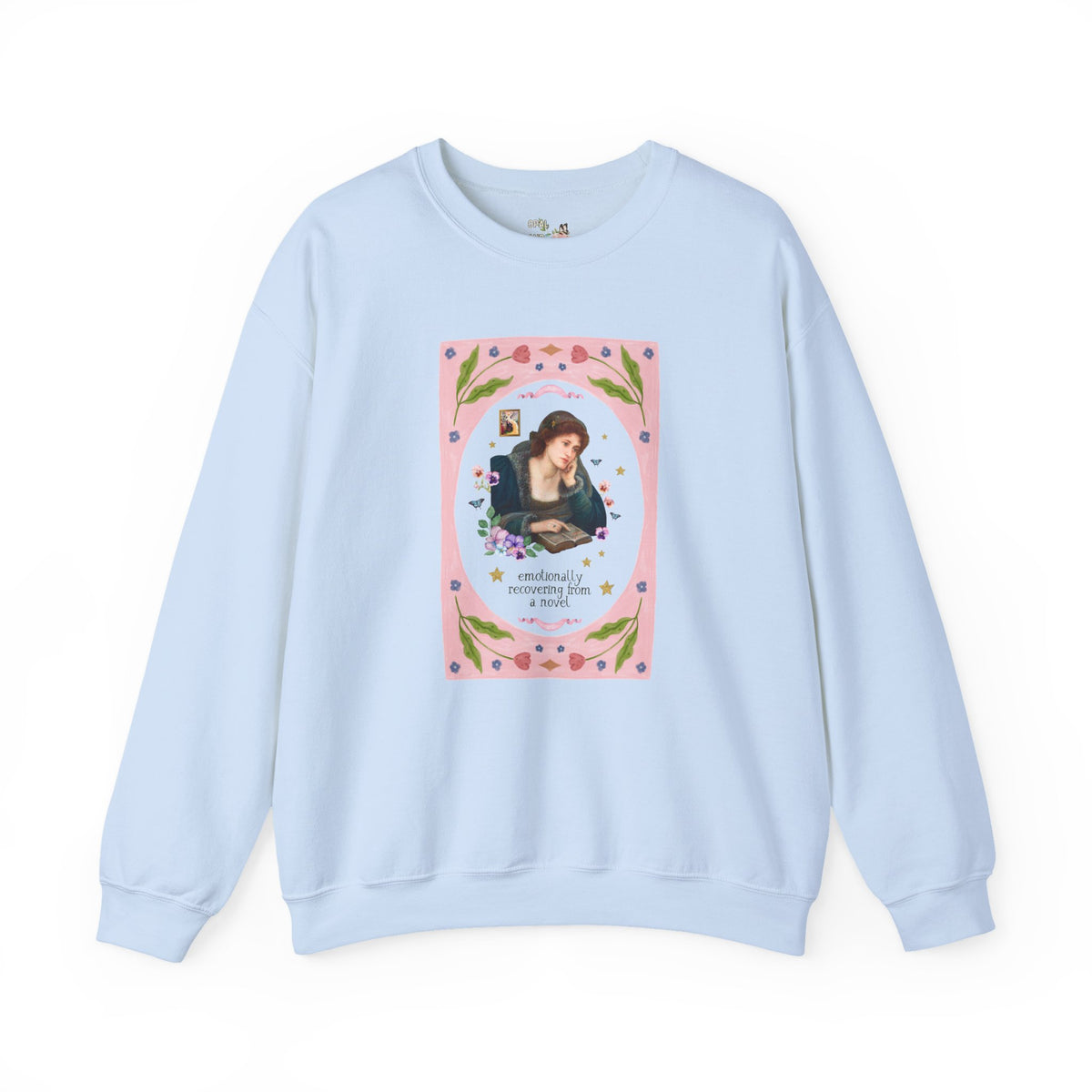 Emotionally Recovering From a Novel Art History Sweatshirt: Colorful Maximalist Book Lover Crewneck of Woman Reading a Book