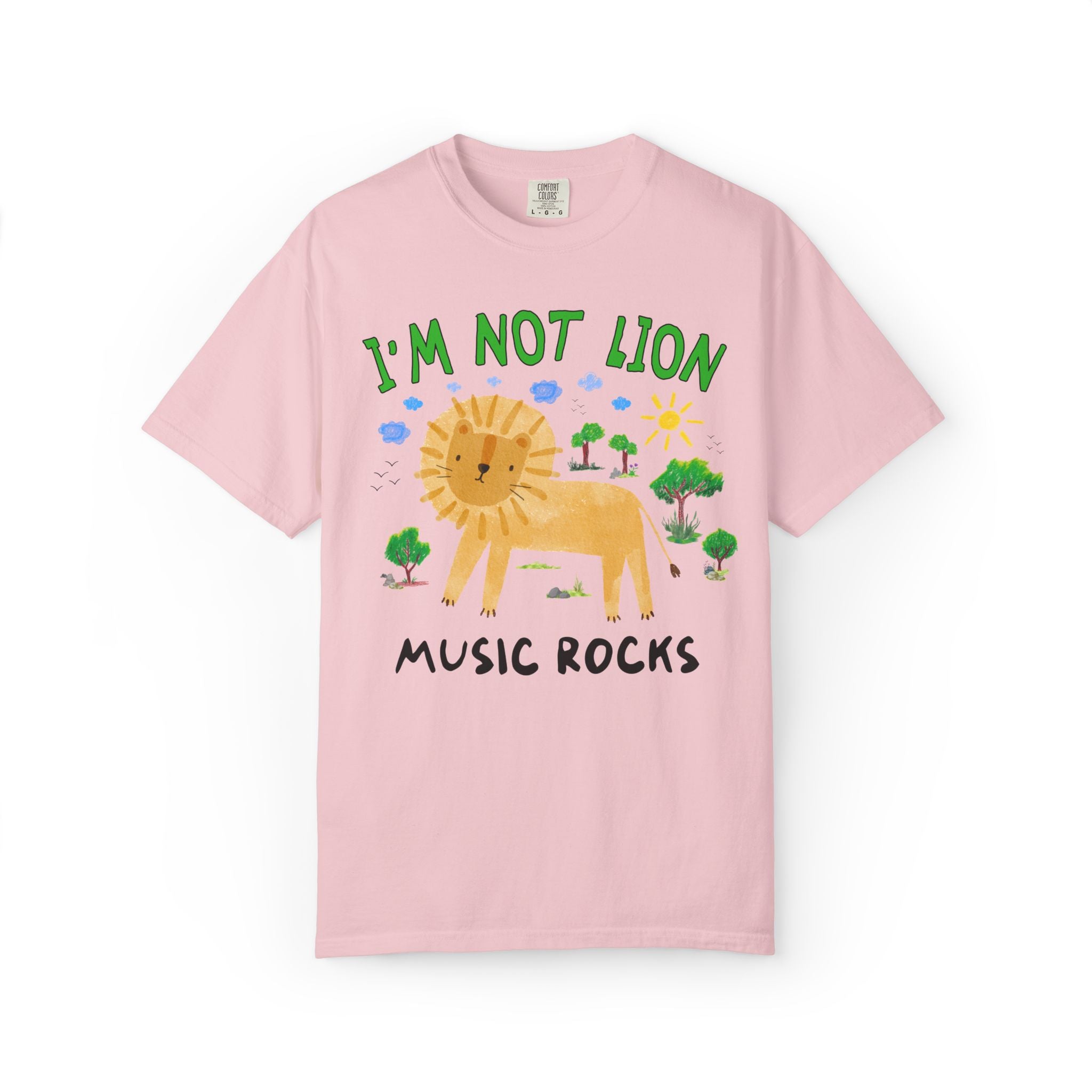 I'm Not Lion Music Rocks Tee Shirt for Teacher Who Loves Animals, Silly Dreamcore Back to School or Testing Day T-Shirt with Positive Affirmation