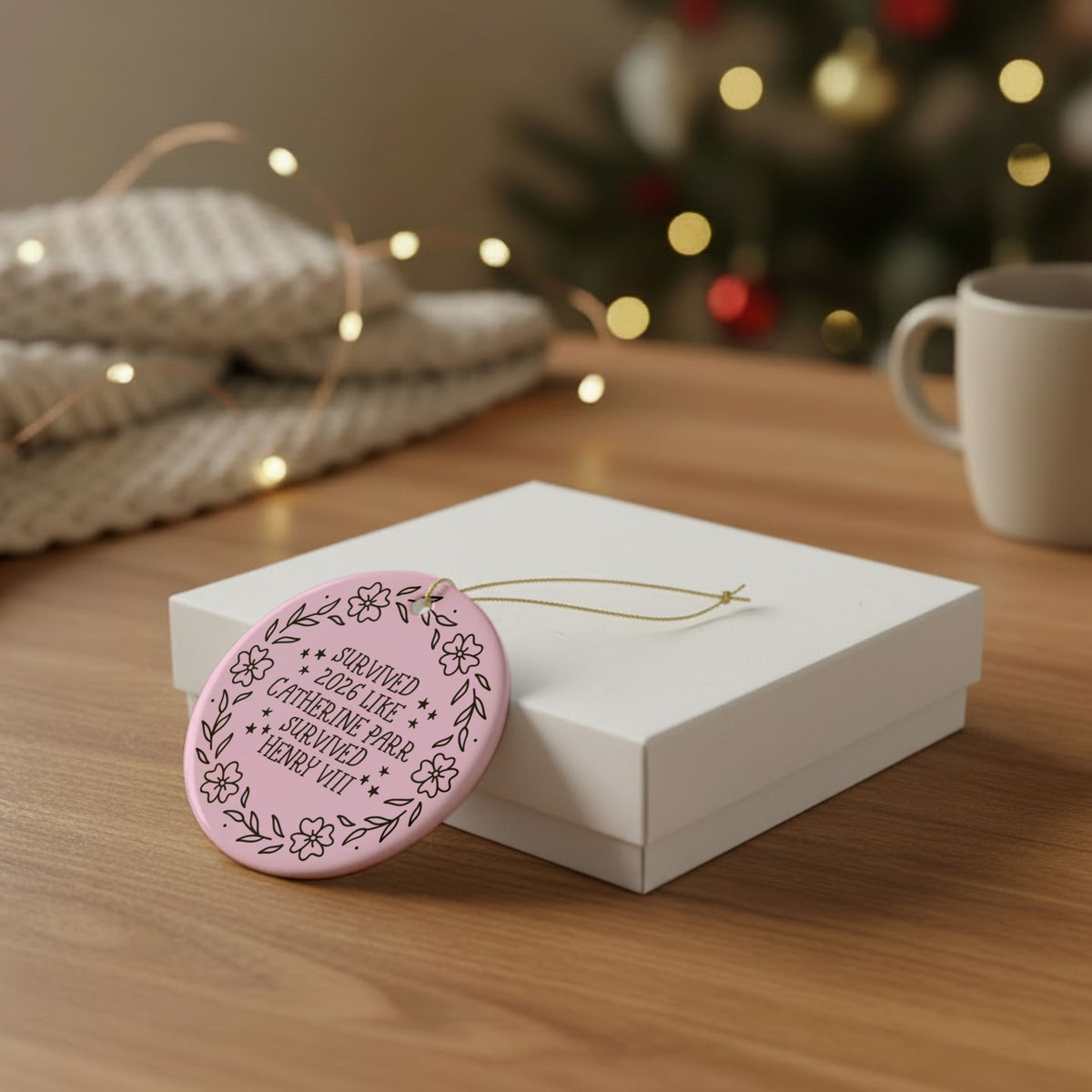 2026 Tudor History Ornament: Survived 20206 Like Catherine Parr Survived Henry VIII, Silly Royal History Buff Xmas Ornament