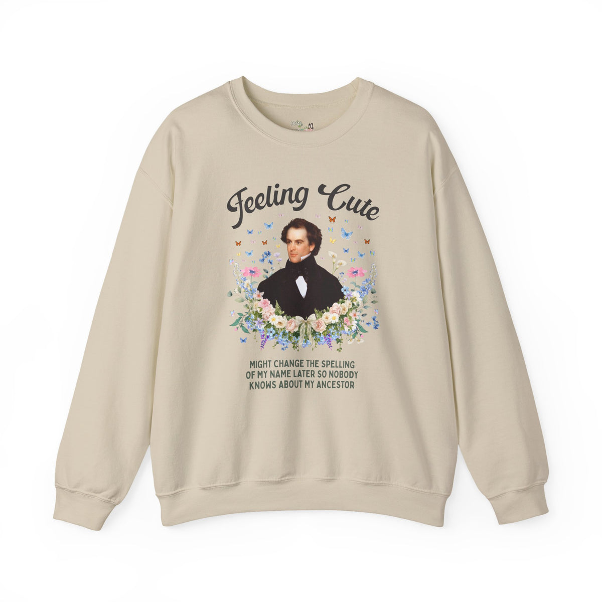 Funny Nathaniel Hawthorne Sweatshirt: Feeling Cute Might Change the Spelling of My Name Later, Salem Massachusetts History Buff Gift
