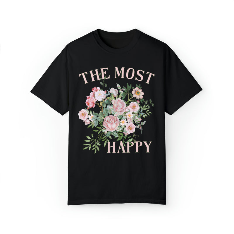 Anne Boleyn Tee Shirt: The Most Happy | Cottagecore Floral T-Shirt for History Teacher