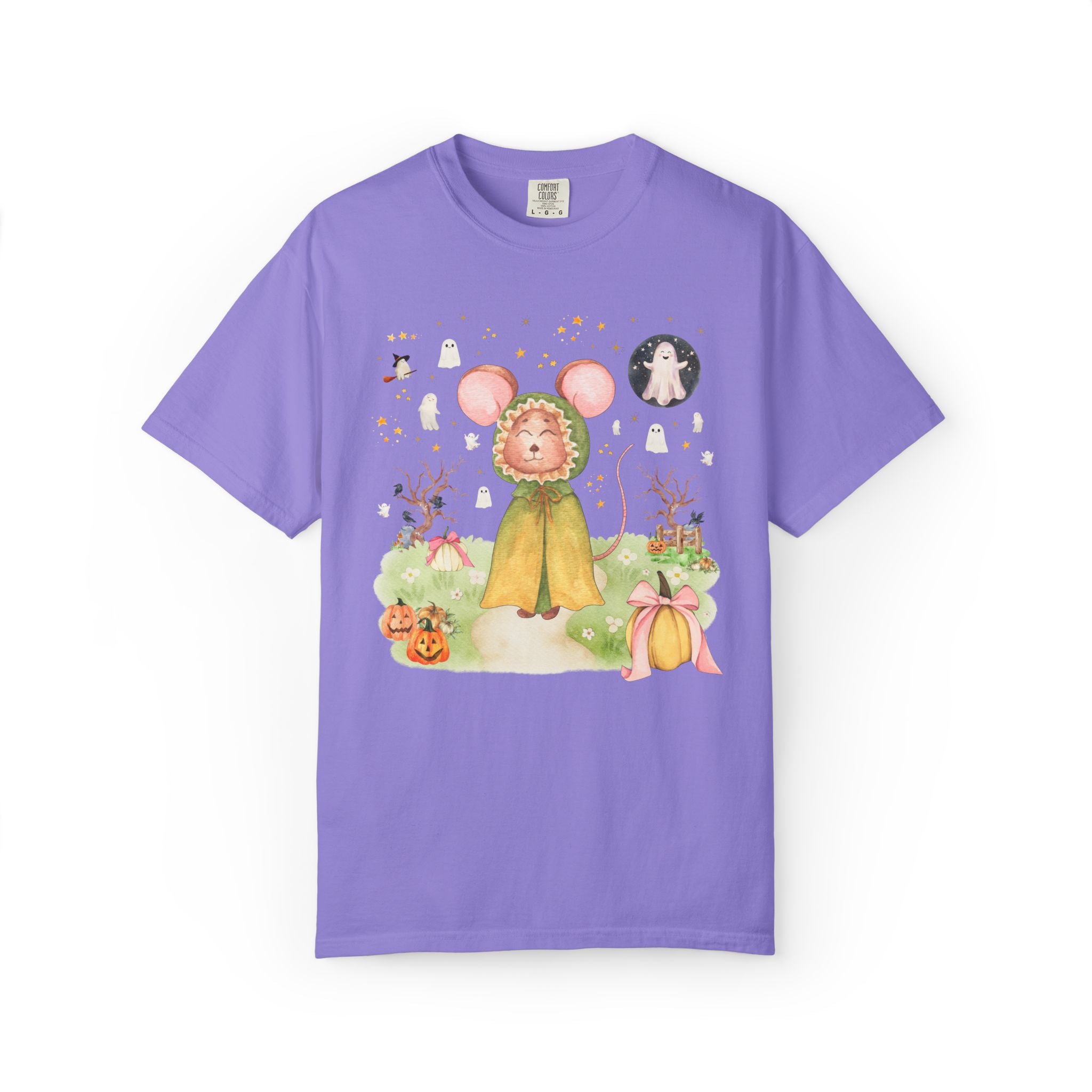 Spooky Season Mouse T-Shirt for Animal Lover, Silly Goblincore Halloween Tee Shirt for Teacher or Mom, 90s Aesthetic Goblincore Fall Tee