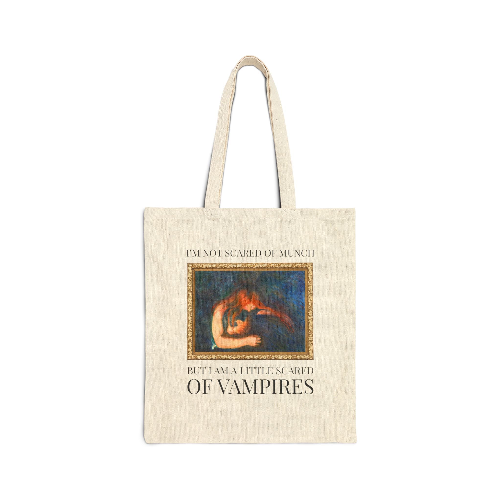 Halloween Art History Buff Tote Bag: Edvard Munch Vampire Lover Gift, Spooky Season Art History Lover Paranormal Romance Reader Gift