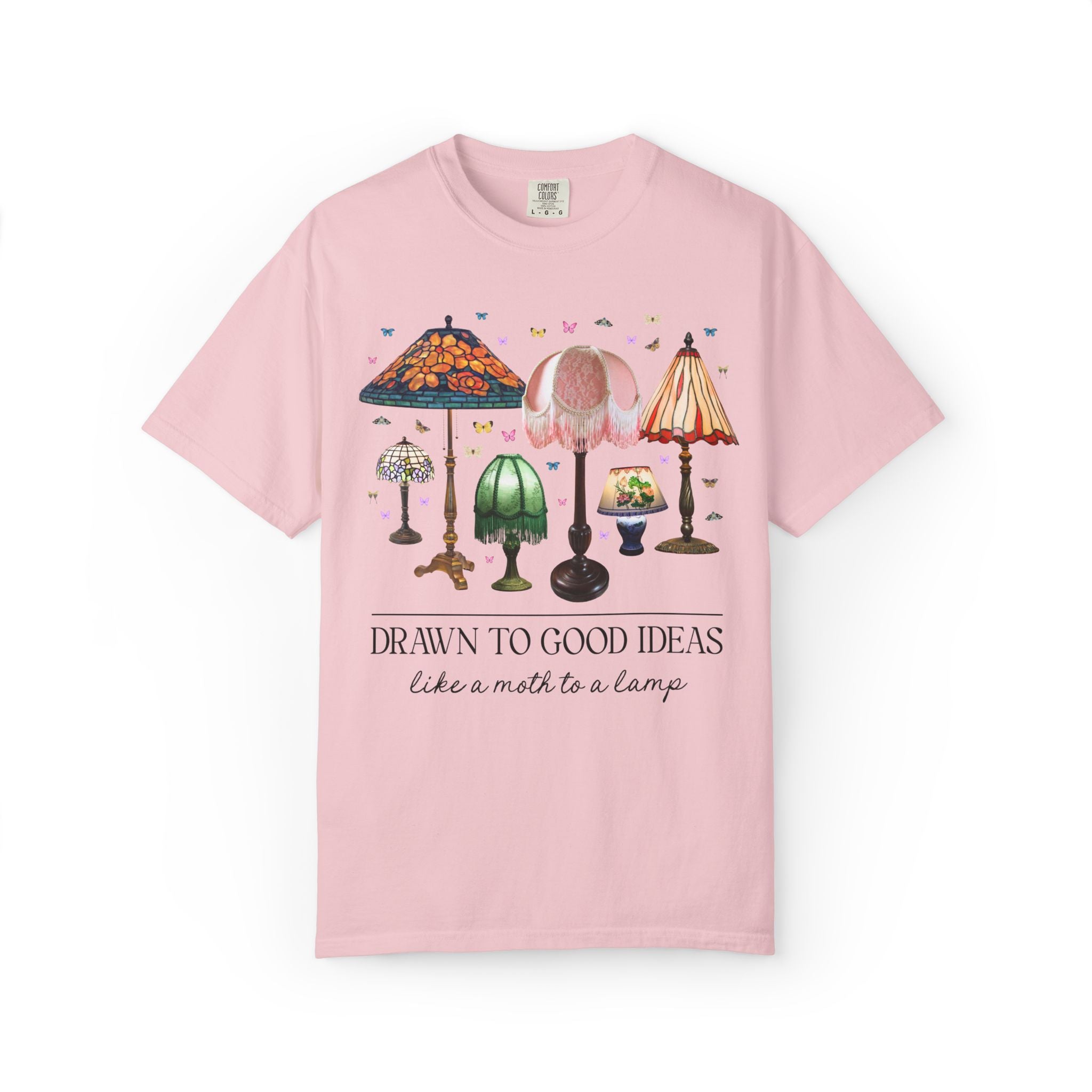 Insect Lover Entomologist or Science Teacher Tee Shirt: Drawn to Good Ideas Like a Moth to a Lamp, Silly Goblincore Scientist T-Shirt