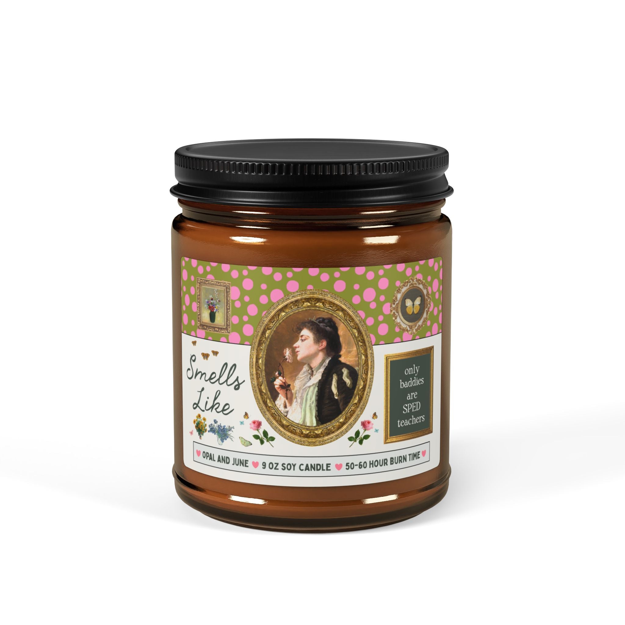 Smells Like Only Baddies are SPED Teachers: 9 Oz Soy Candle | Cute Teacher Gift for Friend Starting a SPED Teaching Job, Art History Lover