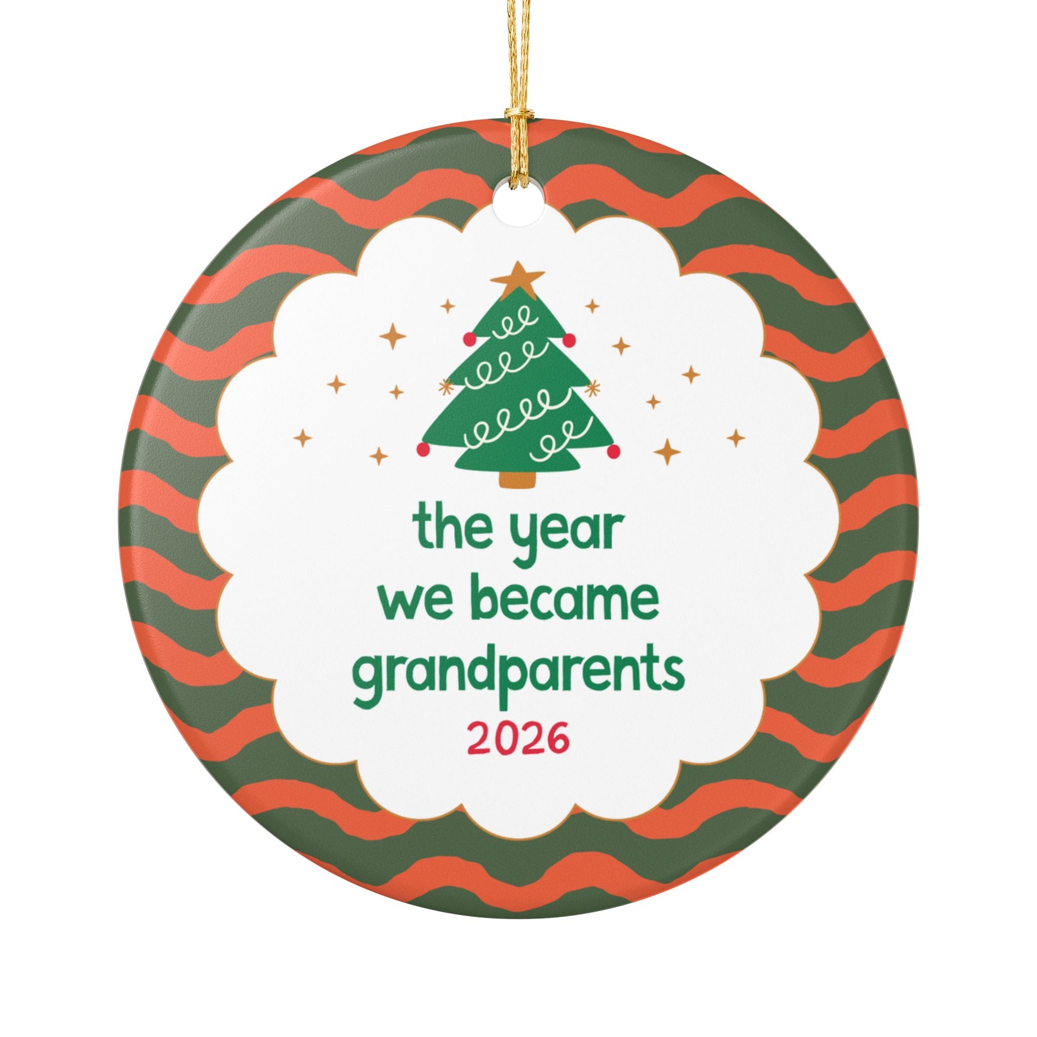 2026: The Year We Became Grandparents Nostalgic Holiday Ornament for First Christmas as Grandparents, Sweet Xmas Ornament from New Parents