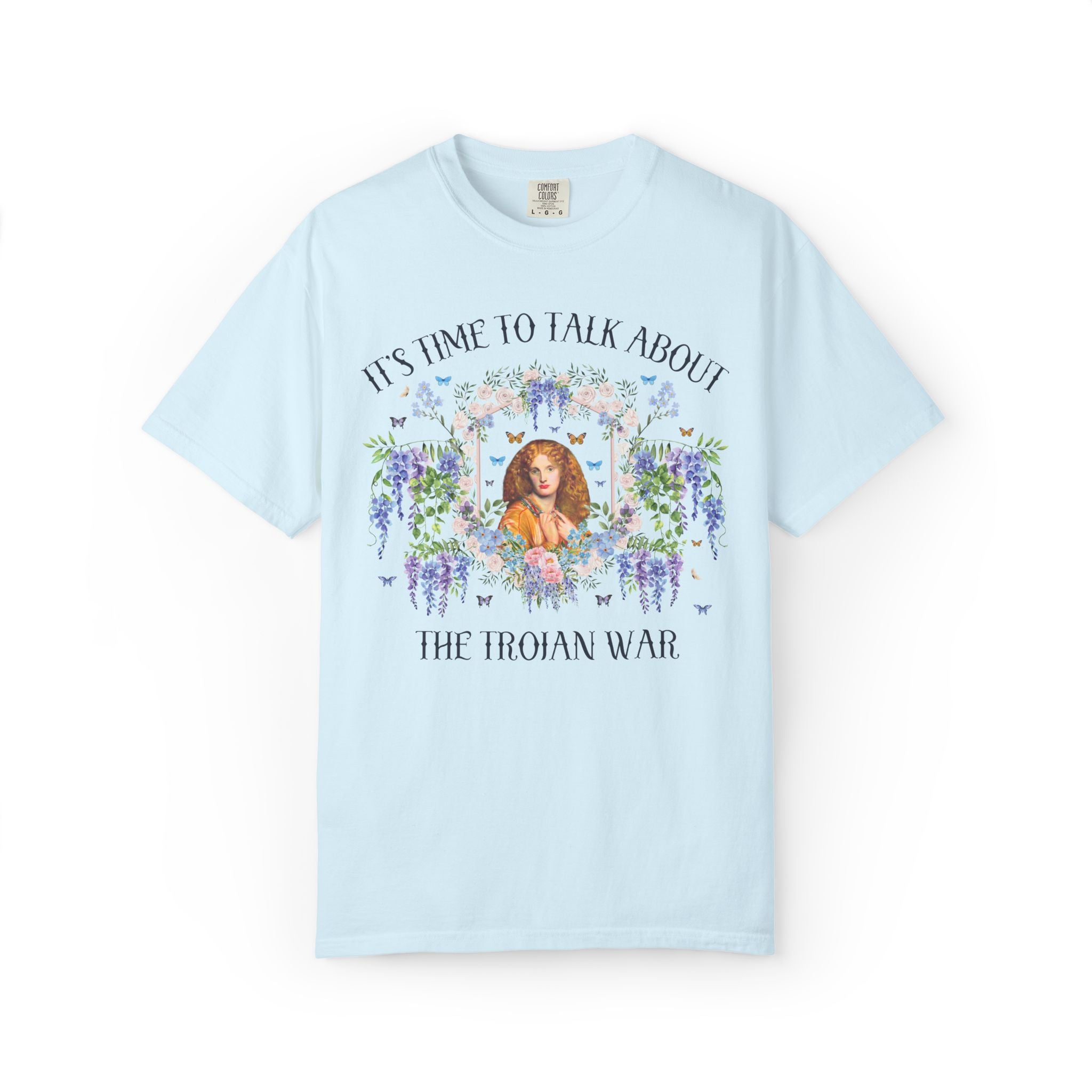 The Trojan War Art History Buff T-Shirt with Famous Painting of Helen of Troy, Colorful Greek Mythology History Lover Gift, Ancient History