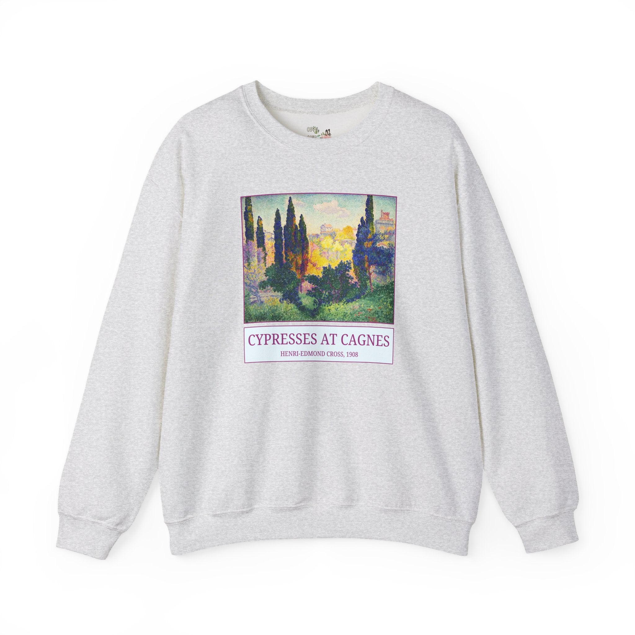 Cypresses at Cagnes by Henri-Edmond Cross Neo-Impressionism and Pointillism Art History Buff Sweatshirt, Famous Painting, French Art History