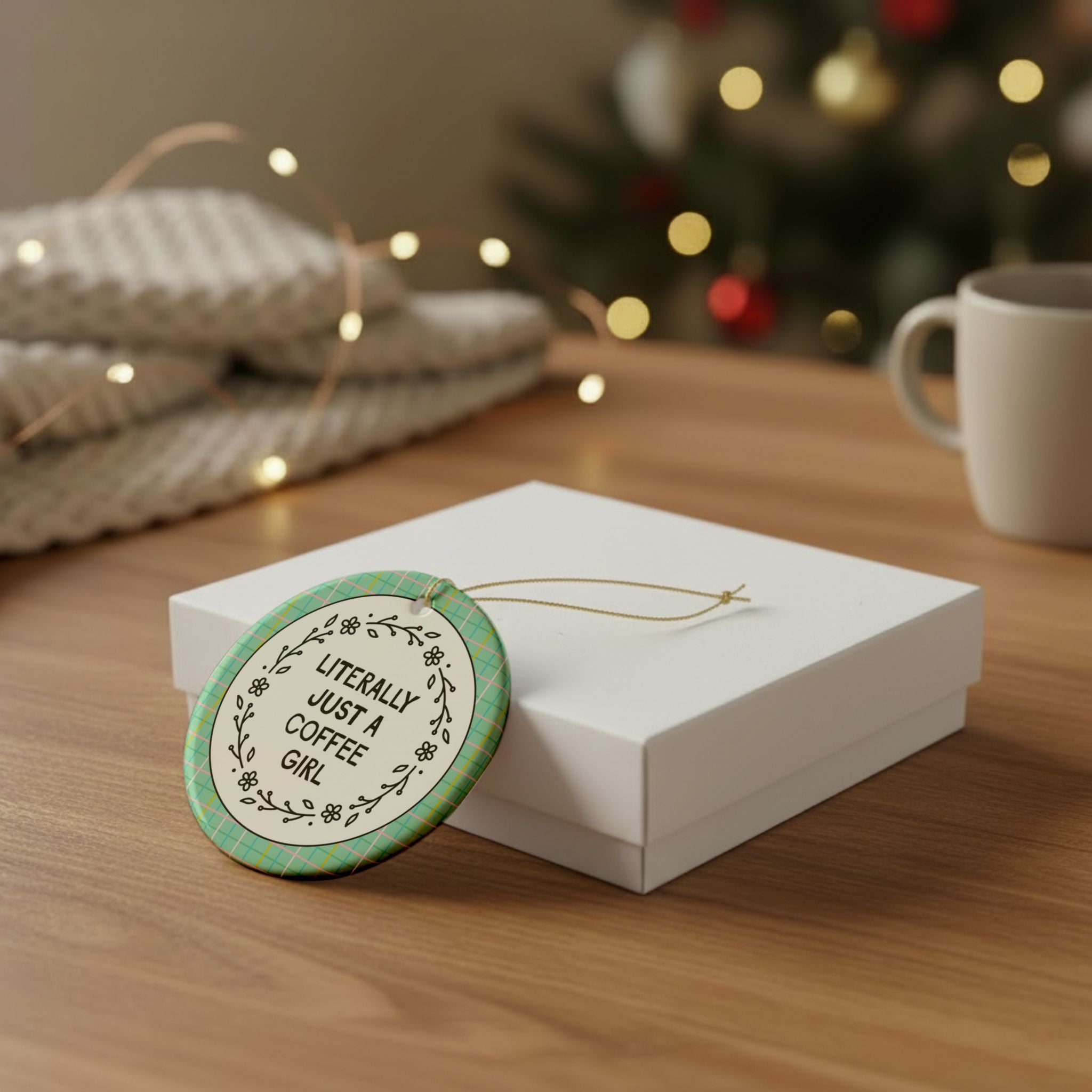 Coffee Lover Ornament for Barista or Friend Who Loves Coffee, Cute Teen Daughter Christmas Ornament: Literally Just a Coffee Girl Xmas Ornament