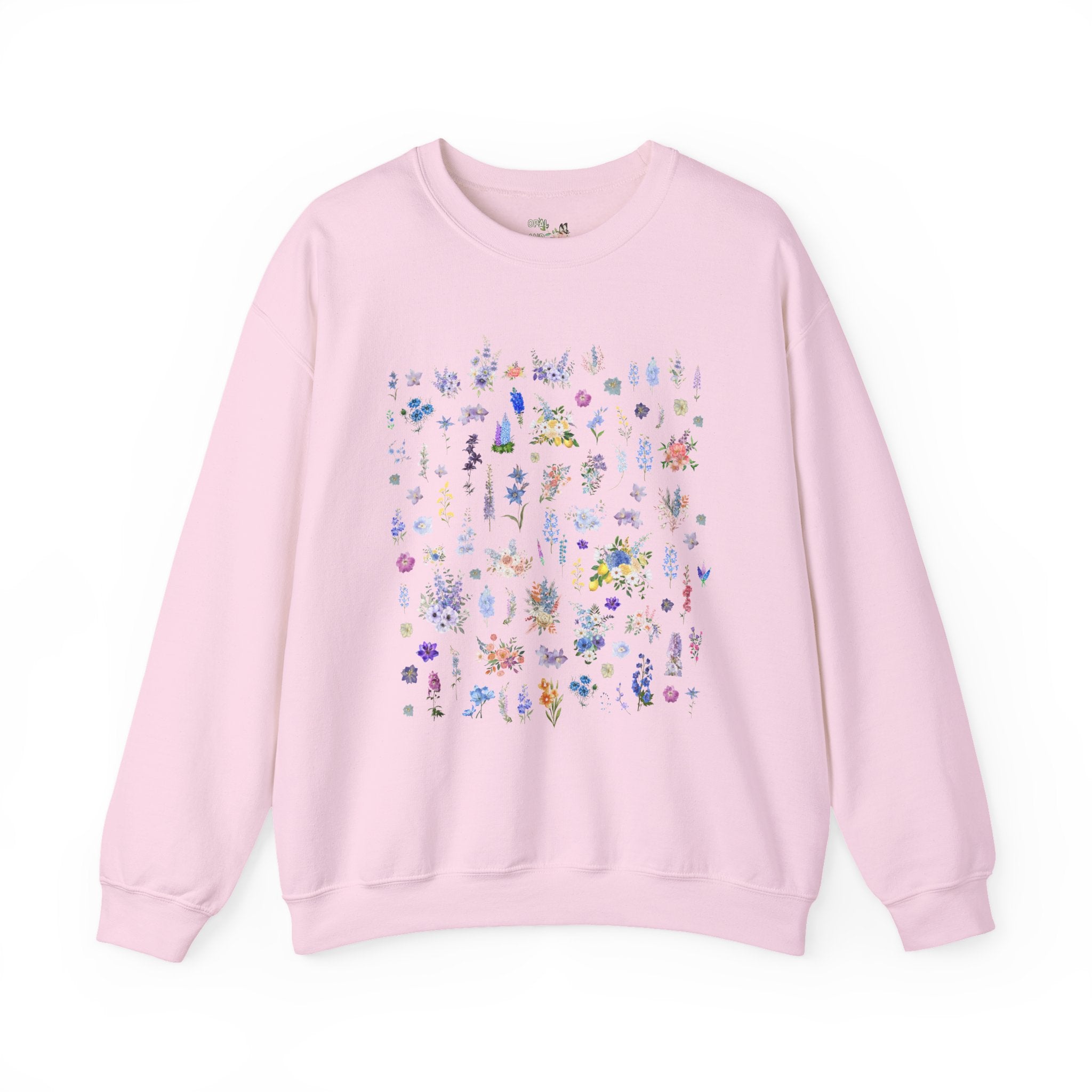 Delphinium Flower Sweatshirt for Mom Who Loves Flowers, July Birth Month Gift for Mother's Day, Cute Birthday Present for Daughter who Gardens