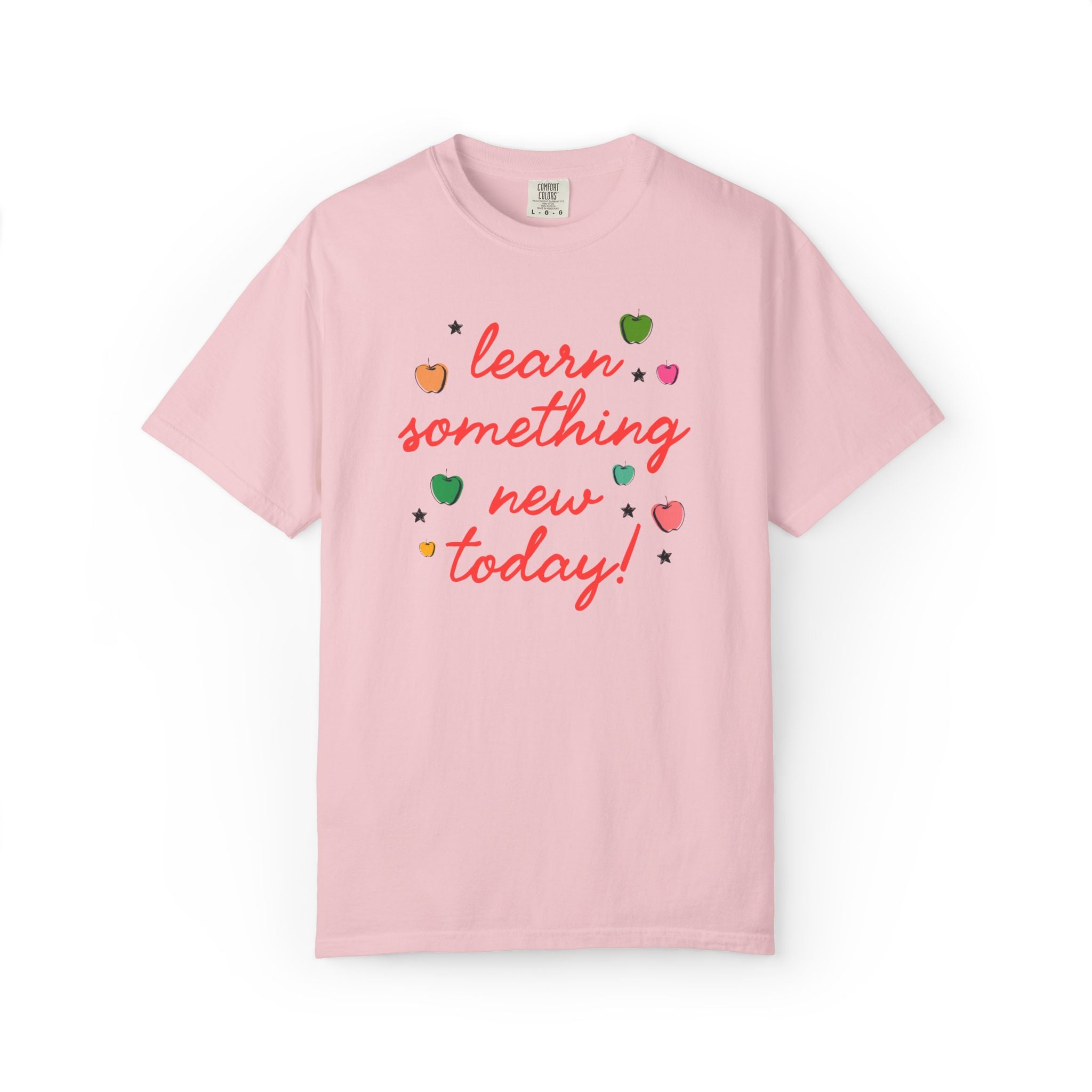 Learn Something New Today T-Shirt with Apples: Cute Back to School Teacher Tee for Paraprofessional, New Teacher Gift, First Day of School