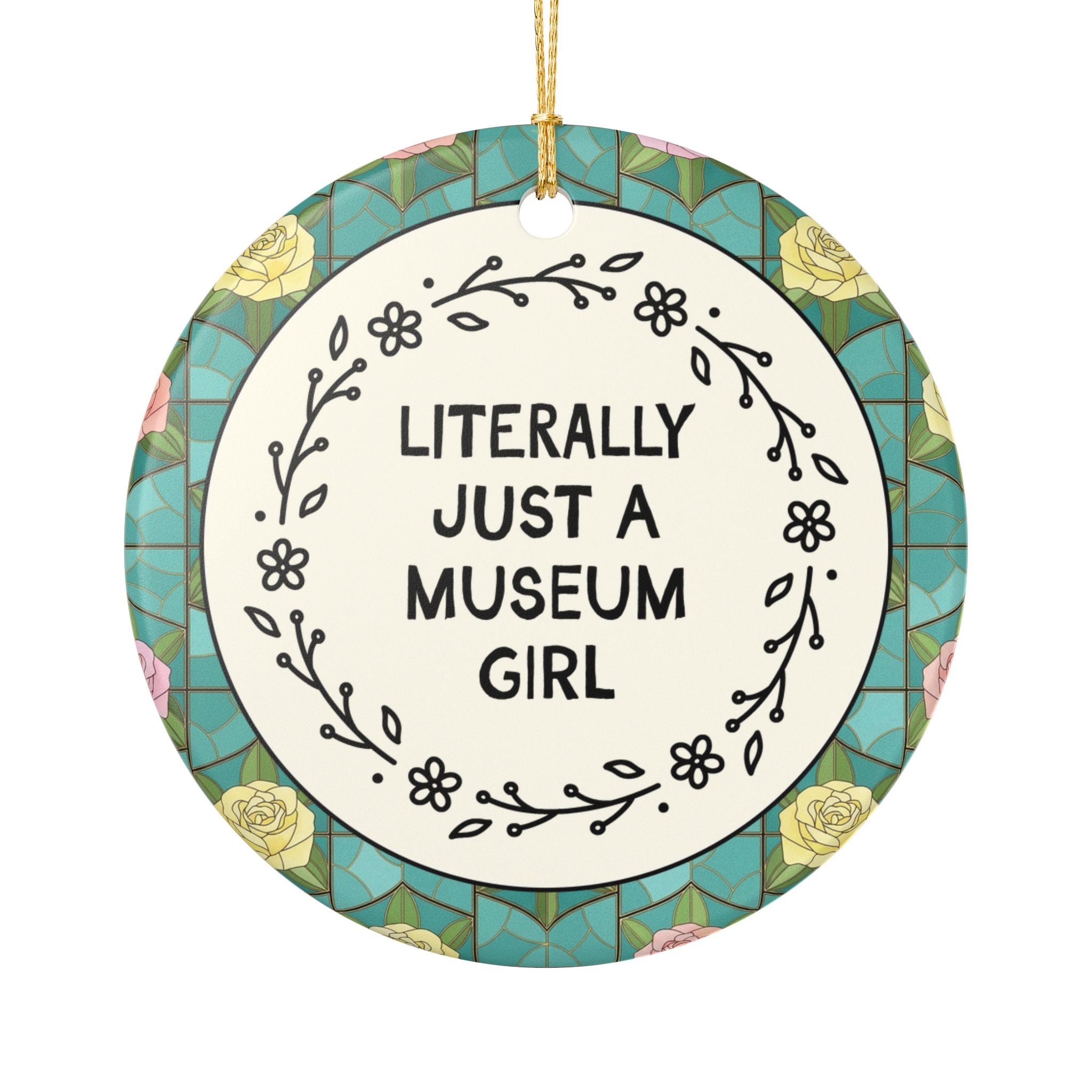 Museum Lover Gift for Art Historian or History Buff: Literally Just a Museum Girl Art History Lover Gift, Christmas Ornament for Art Lover