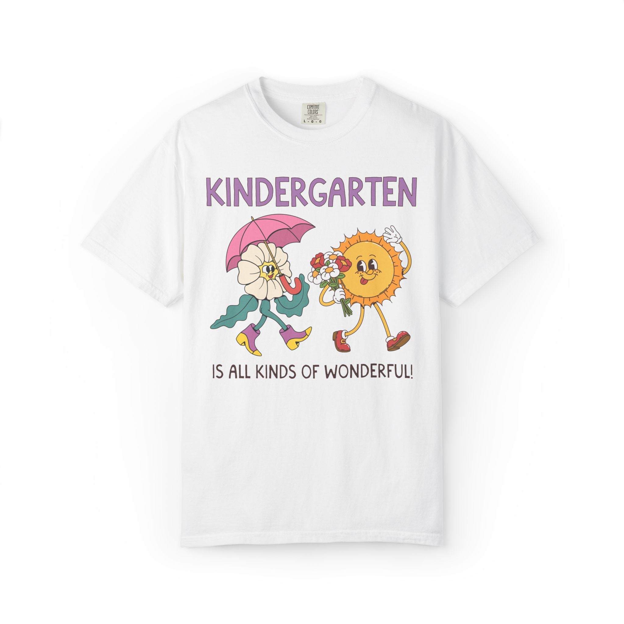 Kindergarten is All Kinds of Wonderful Teacher Team Tee Shirt for Back to School: Cute New School Year T-Shirt, First Year Teacher or Para
