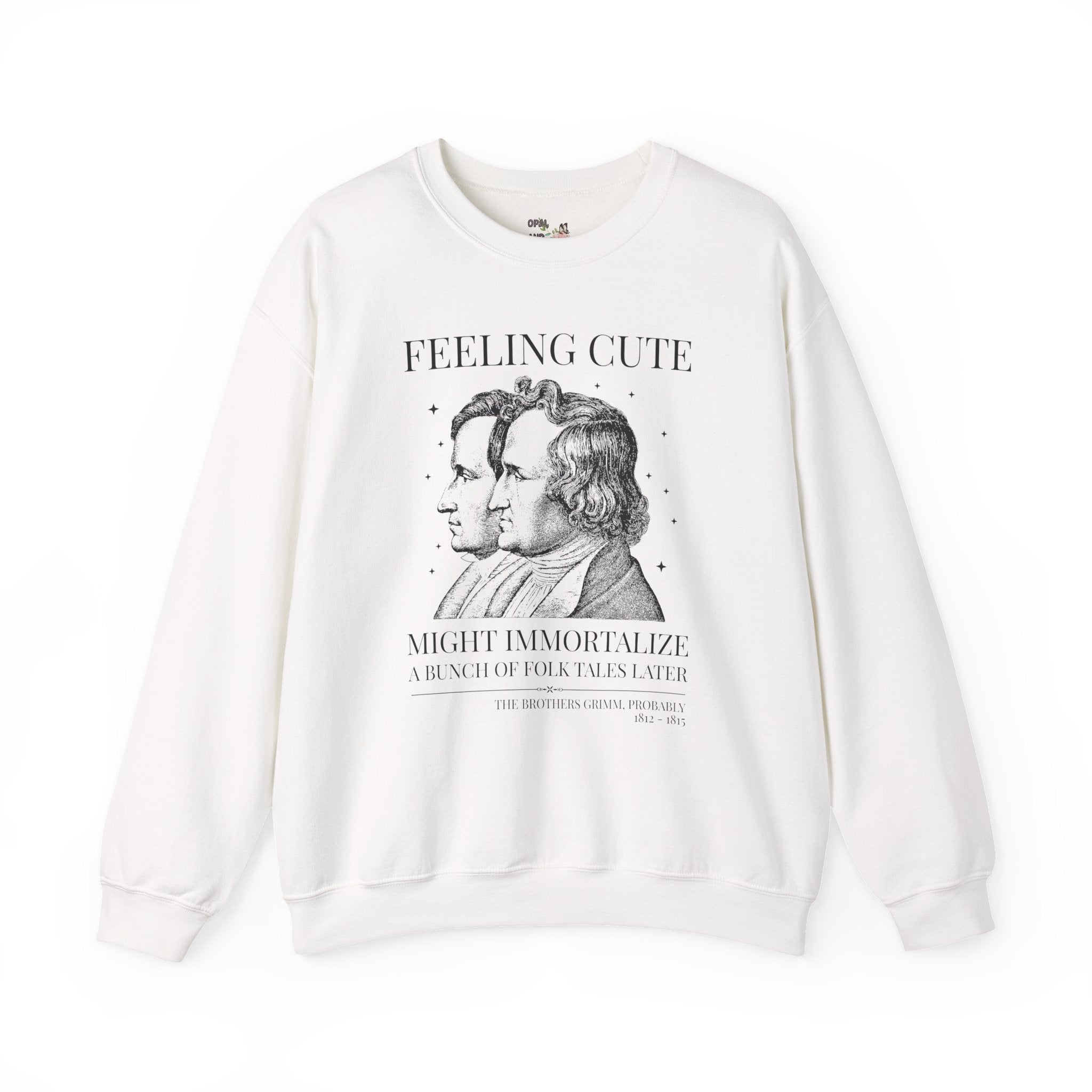 Brothers Grimm Bookish Fairy Tale Sweatshirt for Reader or Historian, 19th Century European Folklore Crewneck for Book Lover, Romance Writer
