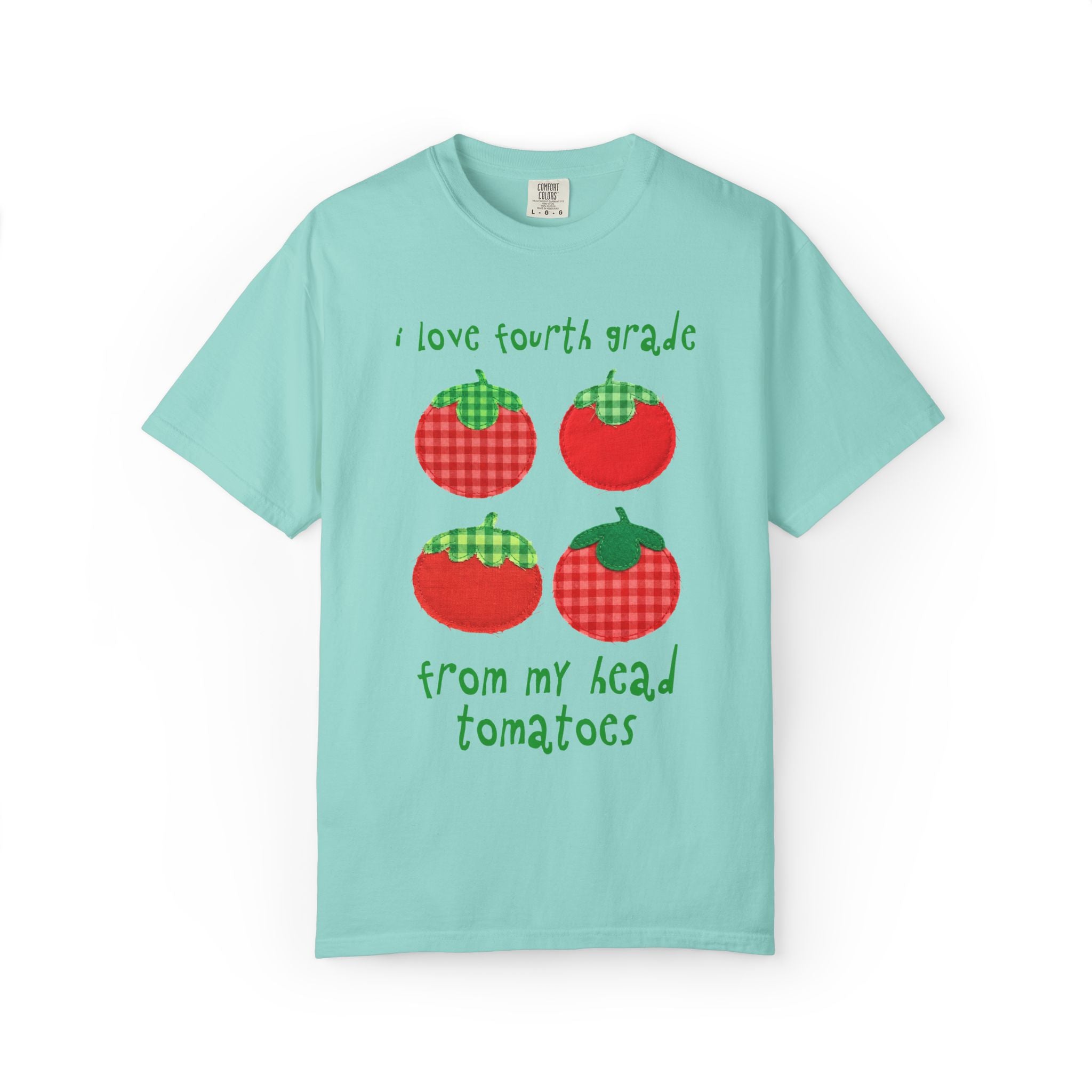Gardening Fourth Grade Teacher Tee Shirt: I Love Fourth Grade from My Head Tomatoes, Cute Vegetable Gardener, Tomato Lover, Back to School