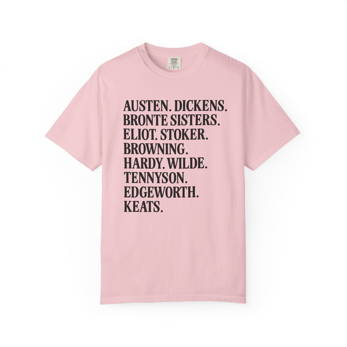 19th Century English and Irish Famous Writers and Novelists Tee Shirt: List of 1800s Writers Including Jane Austen, George Eliot, Bram Stoker - Opal and June