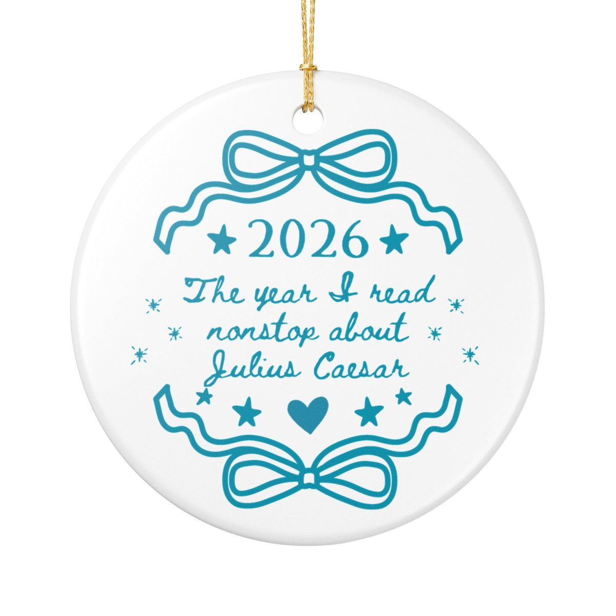2026: The Year I Read Nonstop About Julius Caesar | Bookish Ancient Rome Christmas Ornament for Friend Who Loves the Ancient Roman Empire - Opal and June