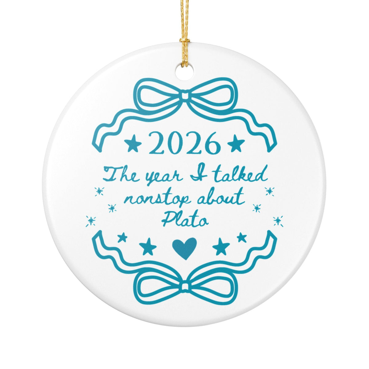2026: The Year I Read Nonstop About Plato Christmas Ornament | Ancient Greek History Lover Gift, Athenian History and Philosophy Gift - Opal and June