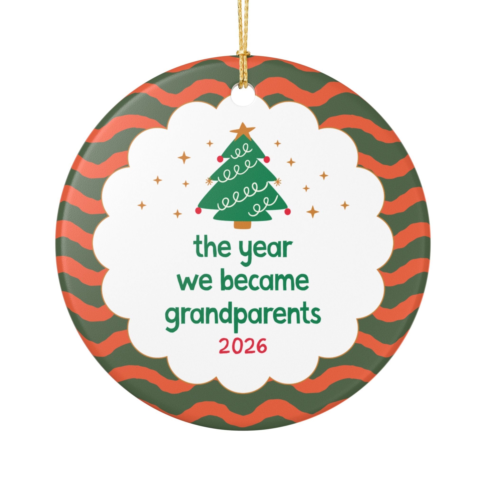 2026: The Year We Became Grandparents Nostalgic Holiday Ornament for First Christmas as Grandparents, Sweet Xmas Ornament from New Parents - Opal and June