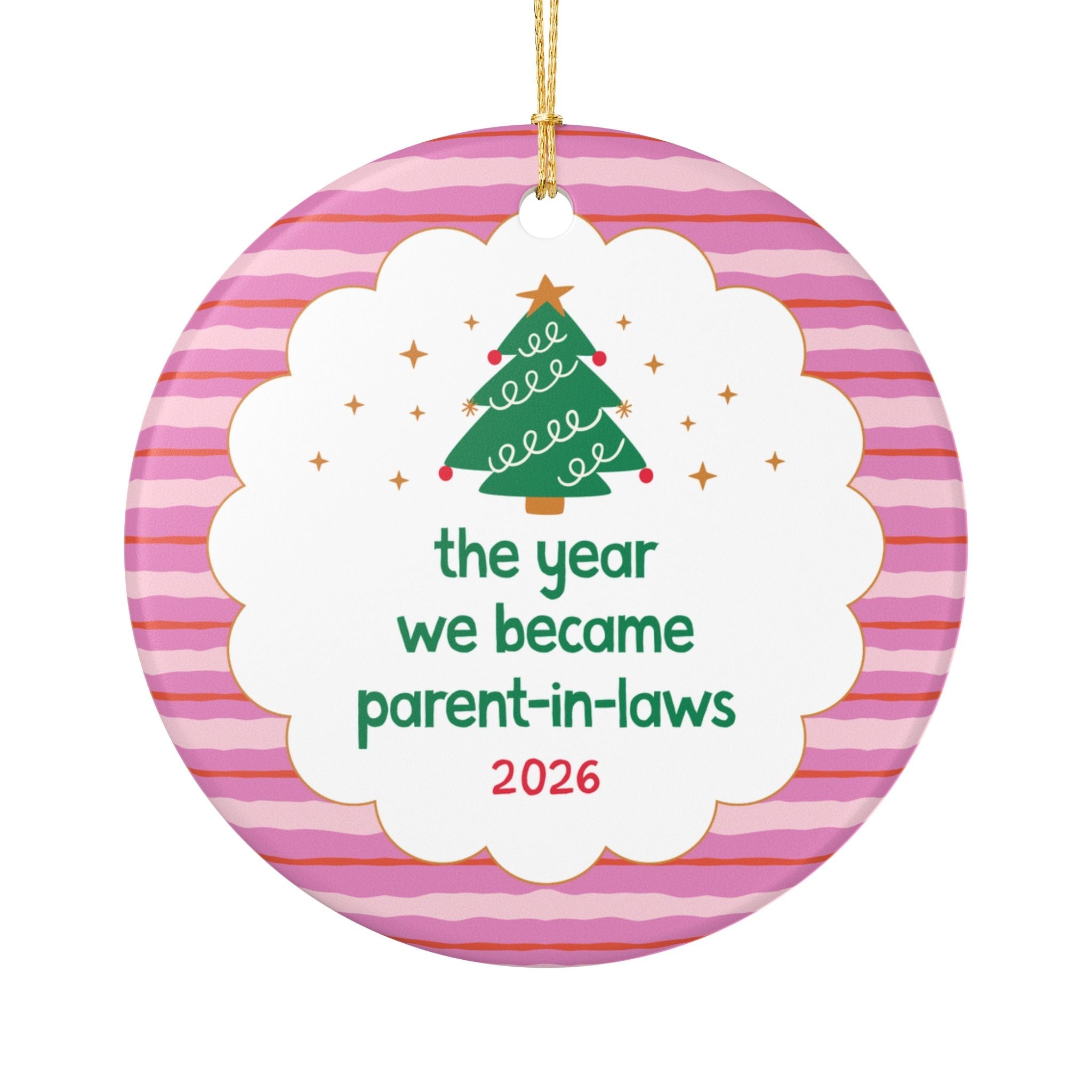 2026: The Year We Became Parent-in-Laws Nostalgic Holiday Ornament | Colorful Maximalist Ornament for New In Laws from Daughter or Son in Law - Opal and June