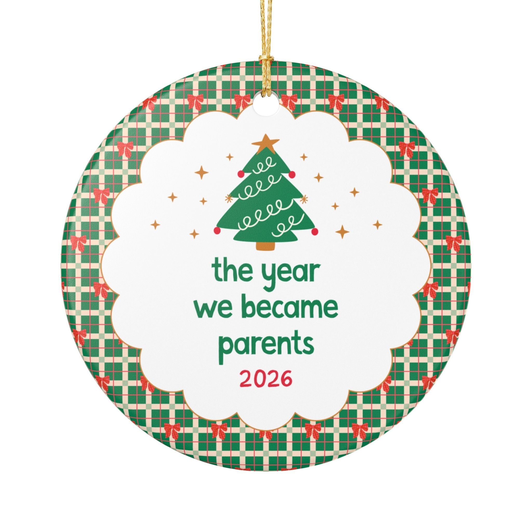 2026: The Year We Became Parents | Cute New Parent Gift for New Mom and Newborn Dad, Nostalgic Christmas Ornament for Family of Three - Opal and June