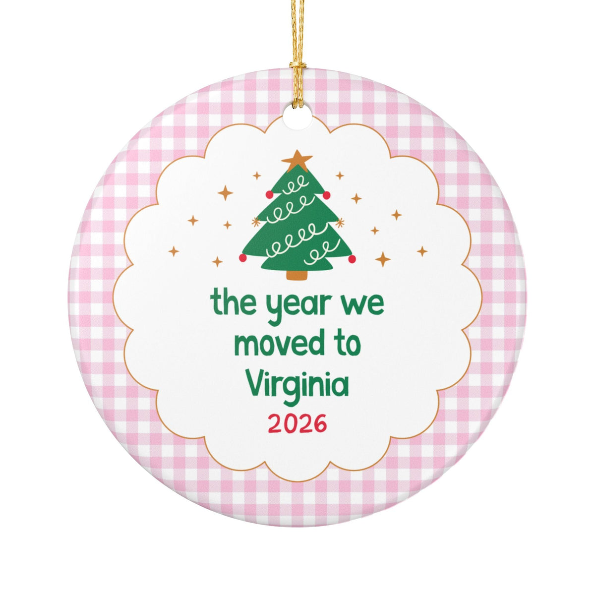 2026: The Year We Moved to Virginia Nostalgic Christmas Ornament, Family Who Moved to Virginia in 2026, Cute Family Moving Gift for Xmas - Opal and June