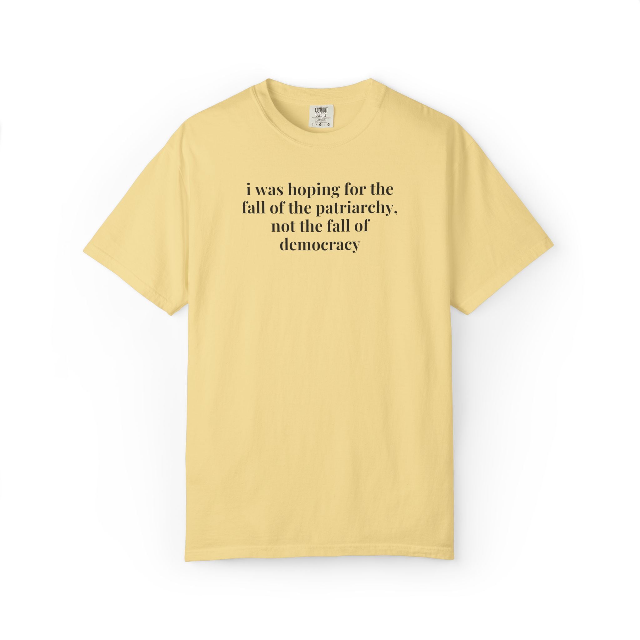 Leftist Feminist Tee Shirt Voters Against Fascism: I Was Hoping for the Fall of the Patriarchy, Not the Fall of Democracy Political Science