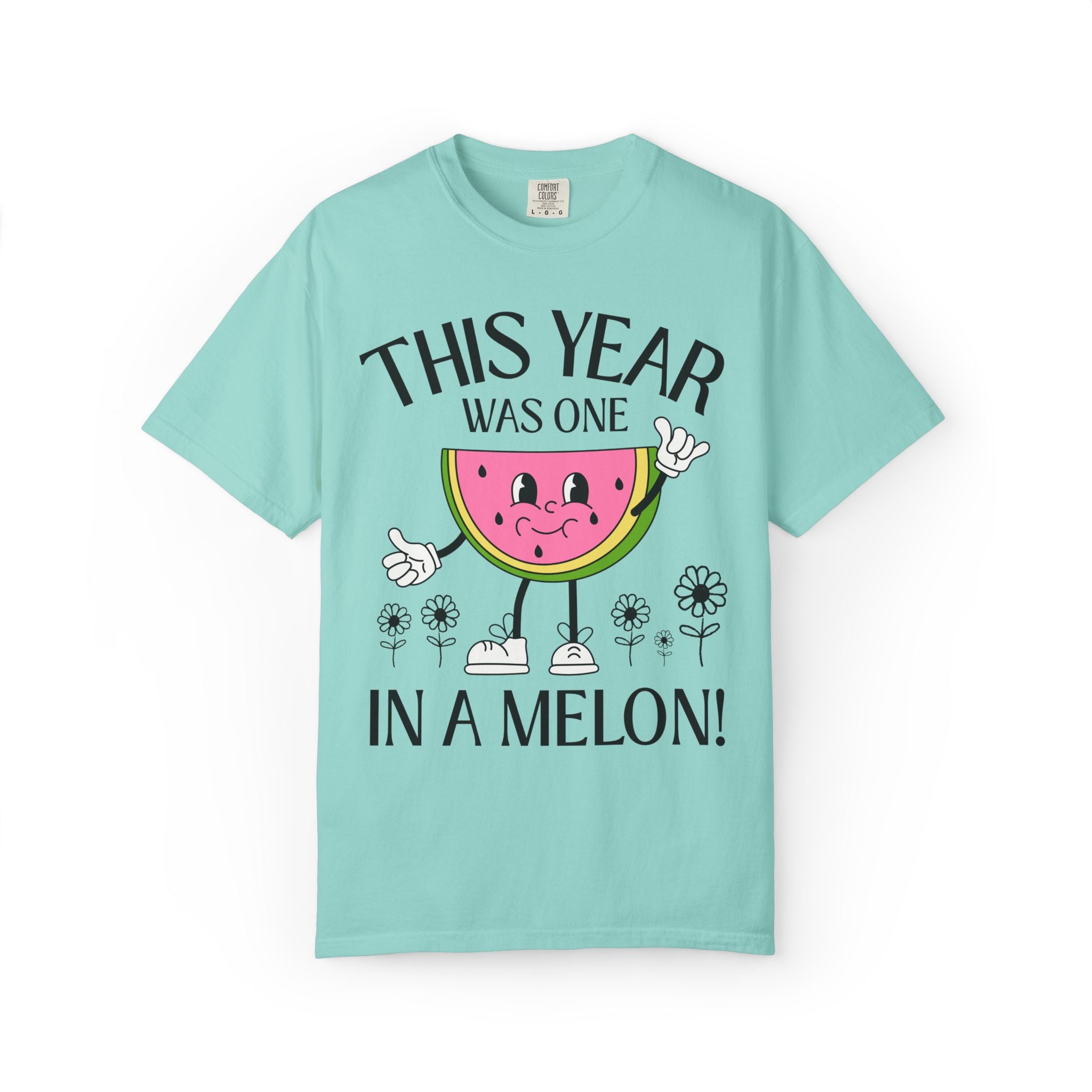 Last Day of School One in a Melon Matching Elementary School Teacher or Office Staff T-Shirt with Cute Retro Watermelon, Class Dismissed Tee