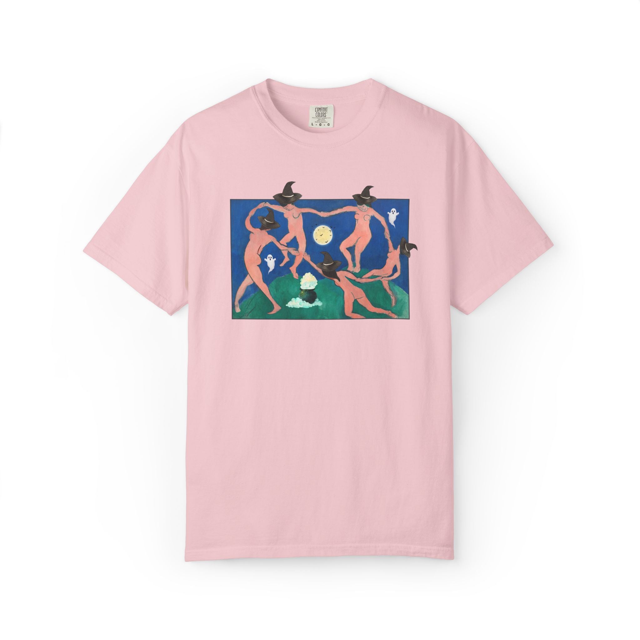 Halloween Art History Buff Tee Shirt with Spooky Witches and Ghosts: Henri Matisse Dance Early 1900s Famous Painting, French Art History Tee