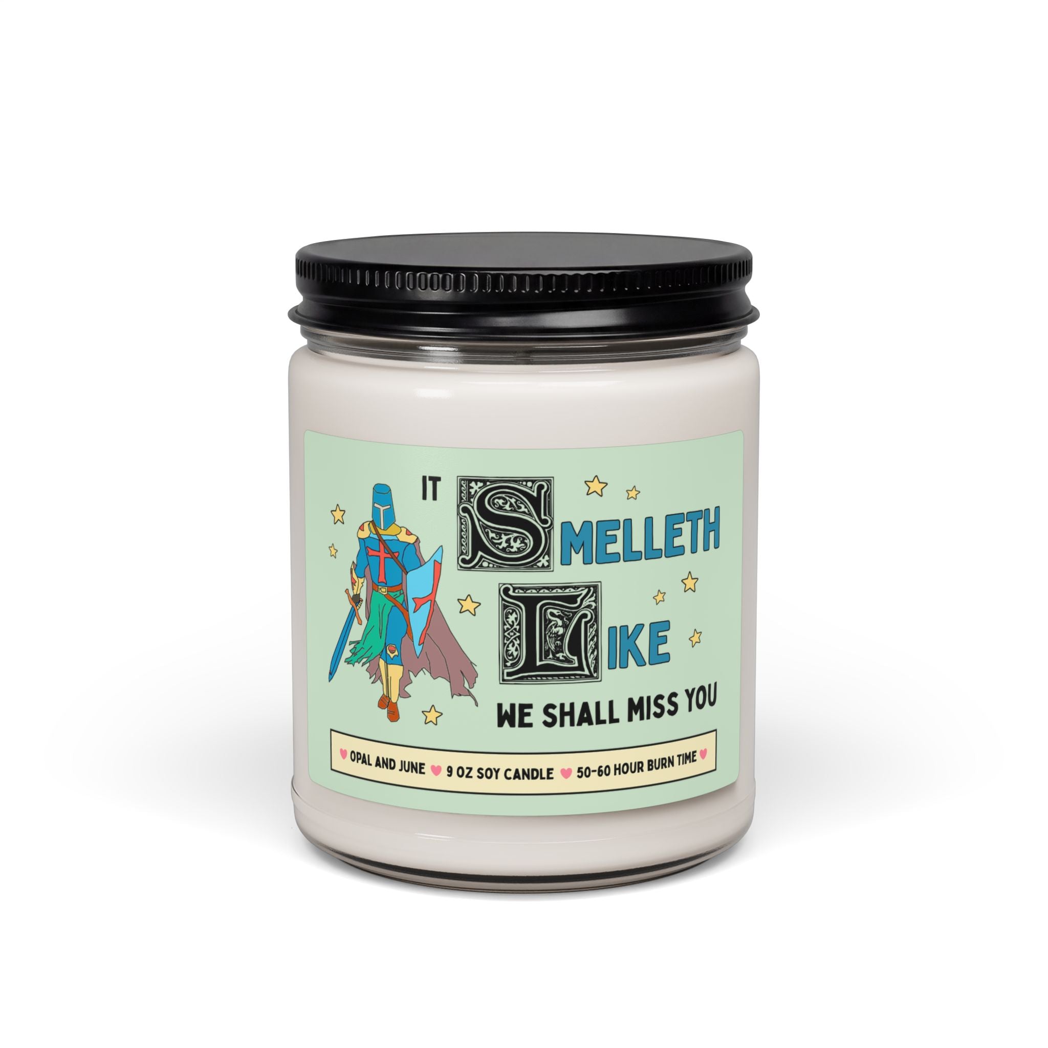 Funny Retirement Candle for Co-Worker Leaving a Job, Medieval Career Glow Up or New Job Promotional Gift: Smelleth Like We Shall Miss You
