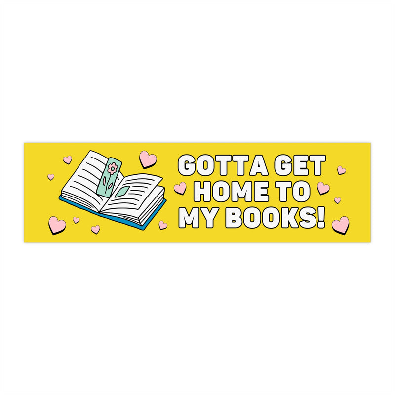 Cute Book Lover Bumper Sticker: Race You To The Library!
