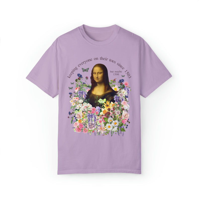 silly Mona Lisa tee shirt for art professor