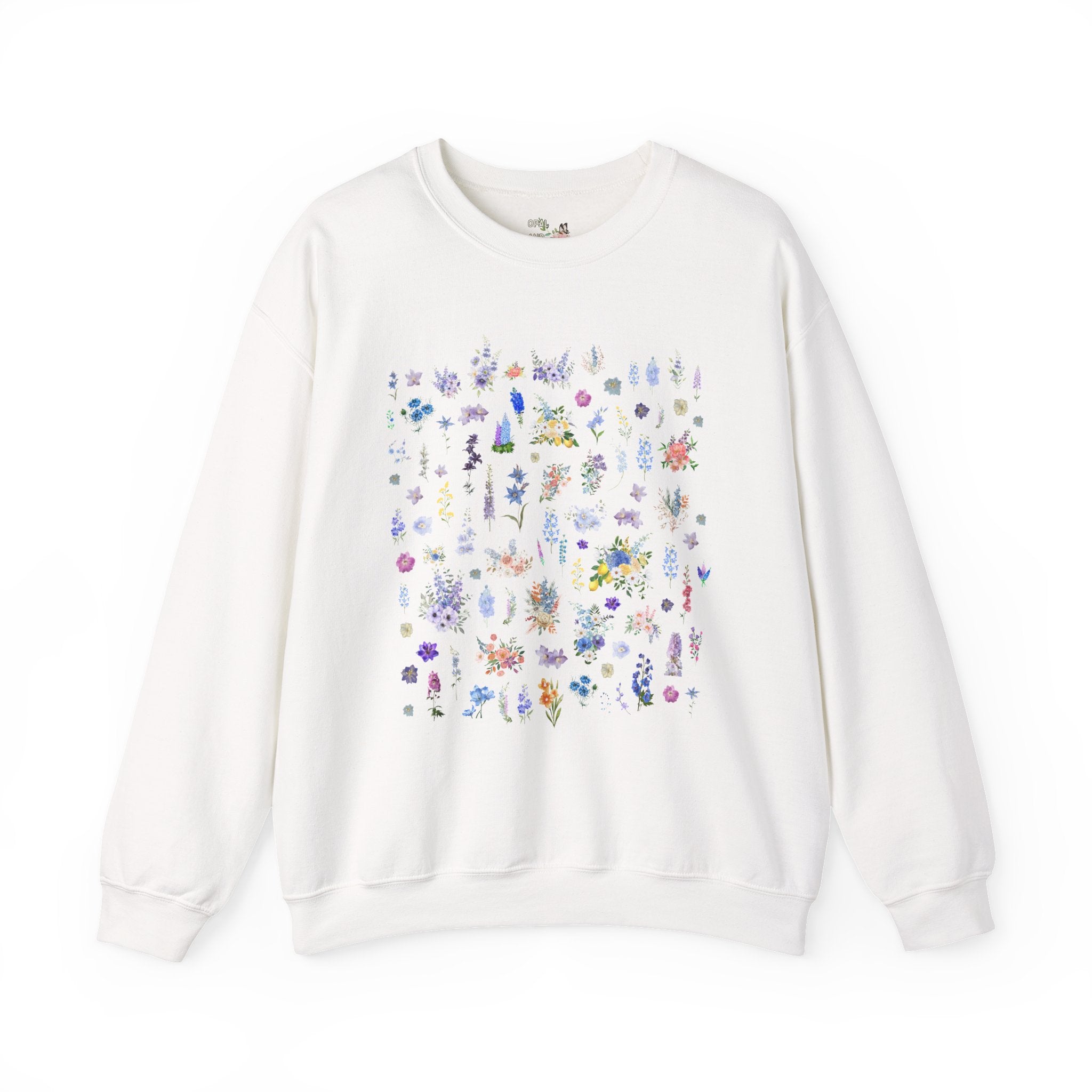 Delphinium Flower Sweatshirt for Mom Who Loves Flowers, July Birth Month Gift for Mother's Day, Cute Birthday Present for Daughter who Gardens