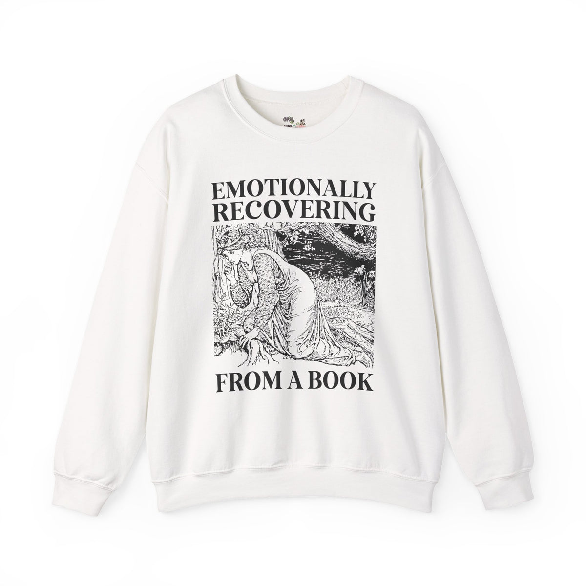 Emotionally Recovering from a Book Swatshirt for Romance Reader or Fantasy Reader, Cute Bookish Crewneck for Medieval Historical Fiction Bookworm