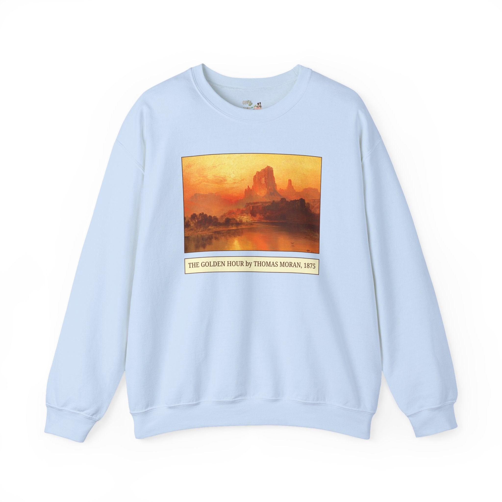 The Golden Hour Painting by Thomas Moran Sweatshirt, Landscape Painting of Wyoming, 19th Century Art History Painting with Sunset, Hiking Lover Gift