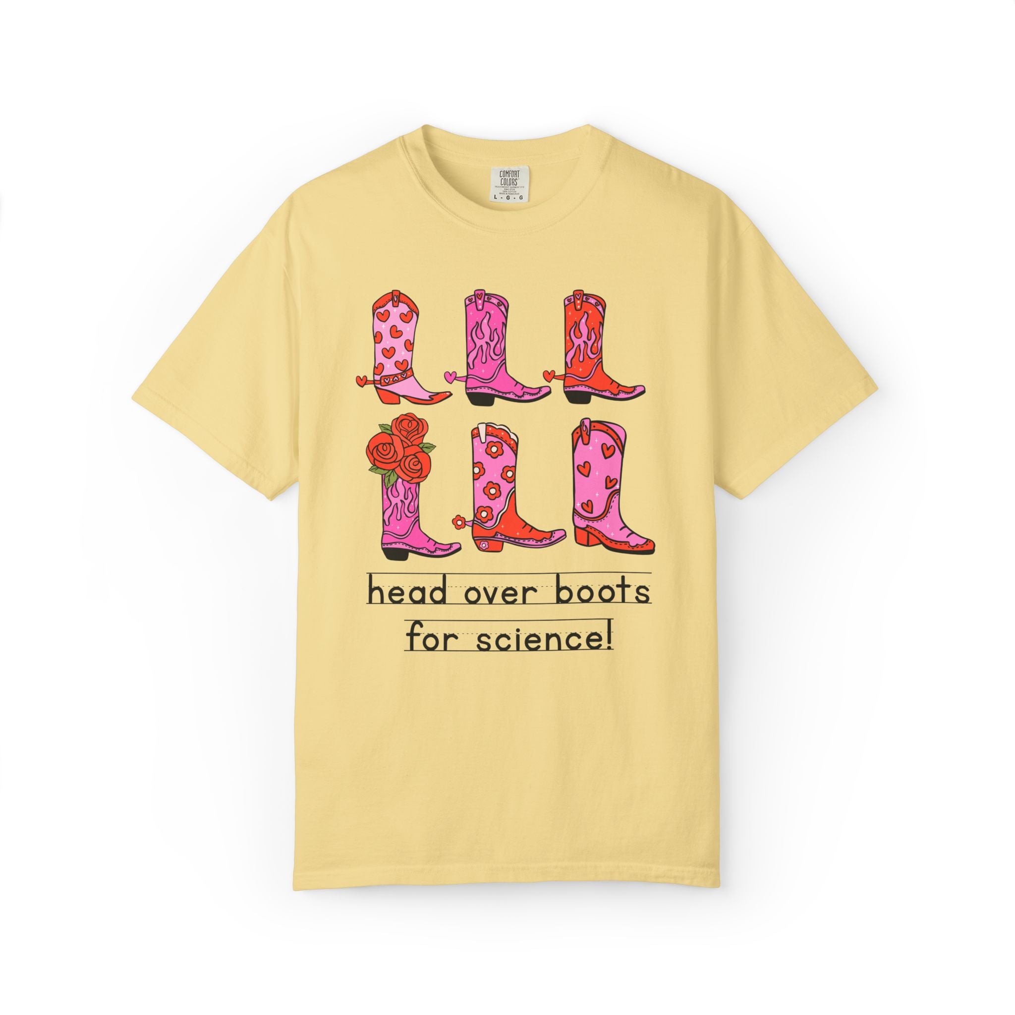 Head Over Boots for Science: Valentine's Day Matching Teacher T-Shirt with Western Aesthetic, Colorful and Nostalgic Teacher Tees
