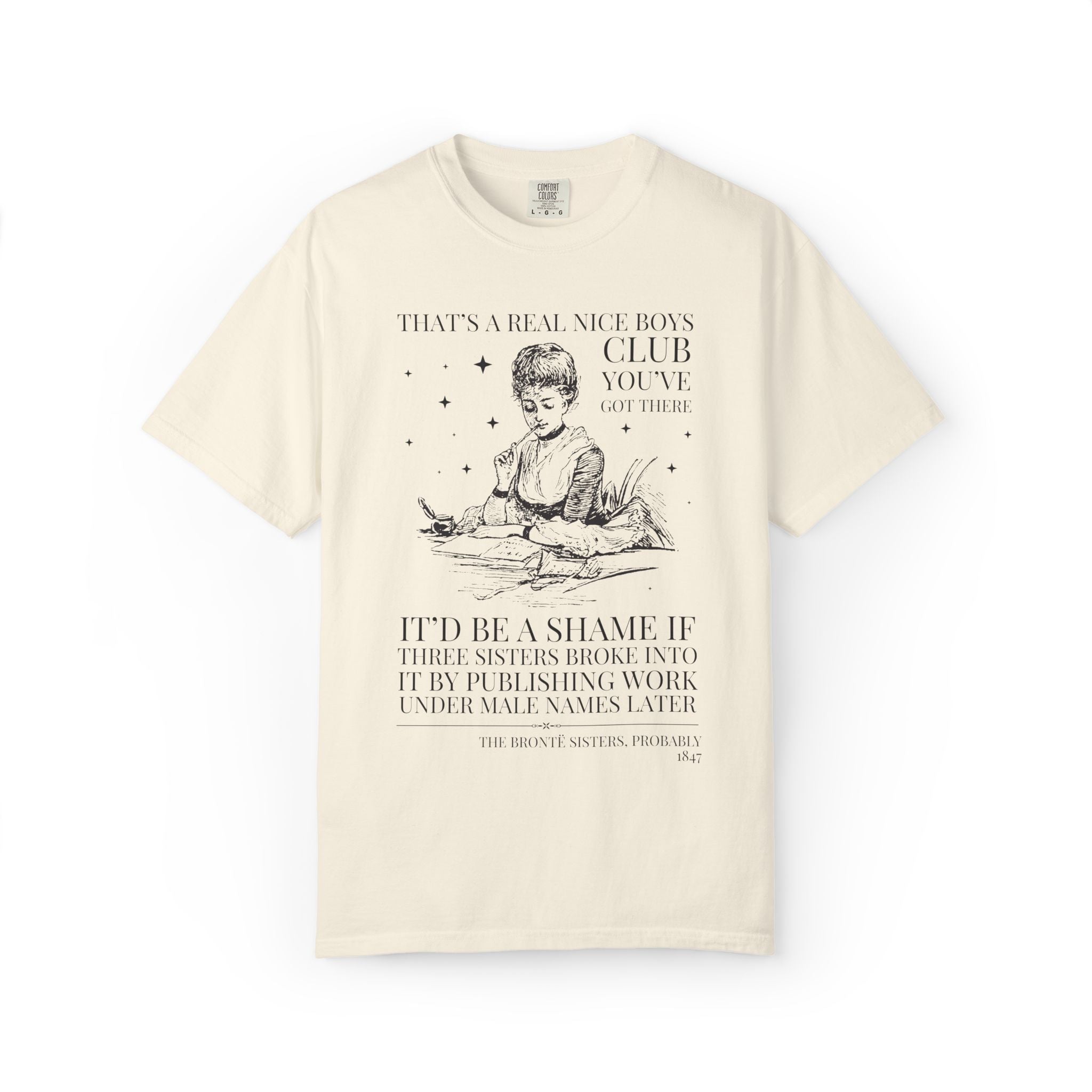 Bookish The Bronte Sisters Classic Literature Bookworm T-Shirt, Jane Eyre, Wuthering Heights, Emily Bronte, Charlotte Bronte, Anne Bronte