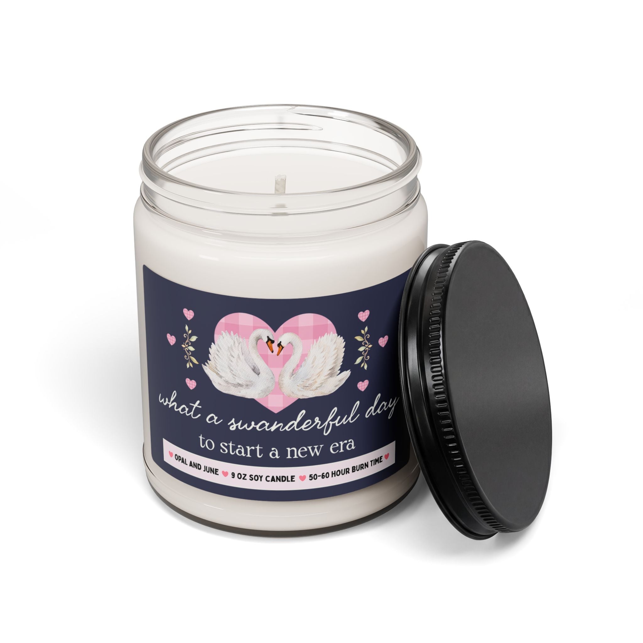 Cute Breakup or Divorce Gift, Candle with Swans: What a Swanderful Day to Start a New Era, 9 Oz Candle for Career Promotion or Job Change